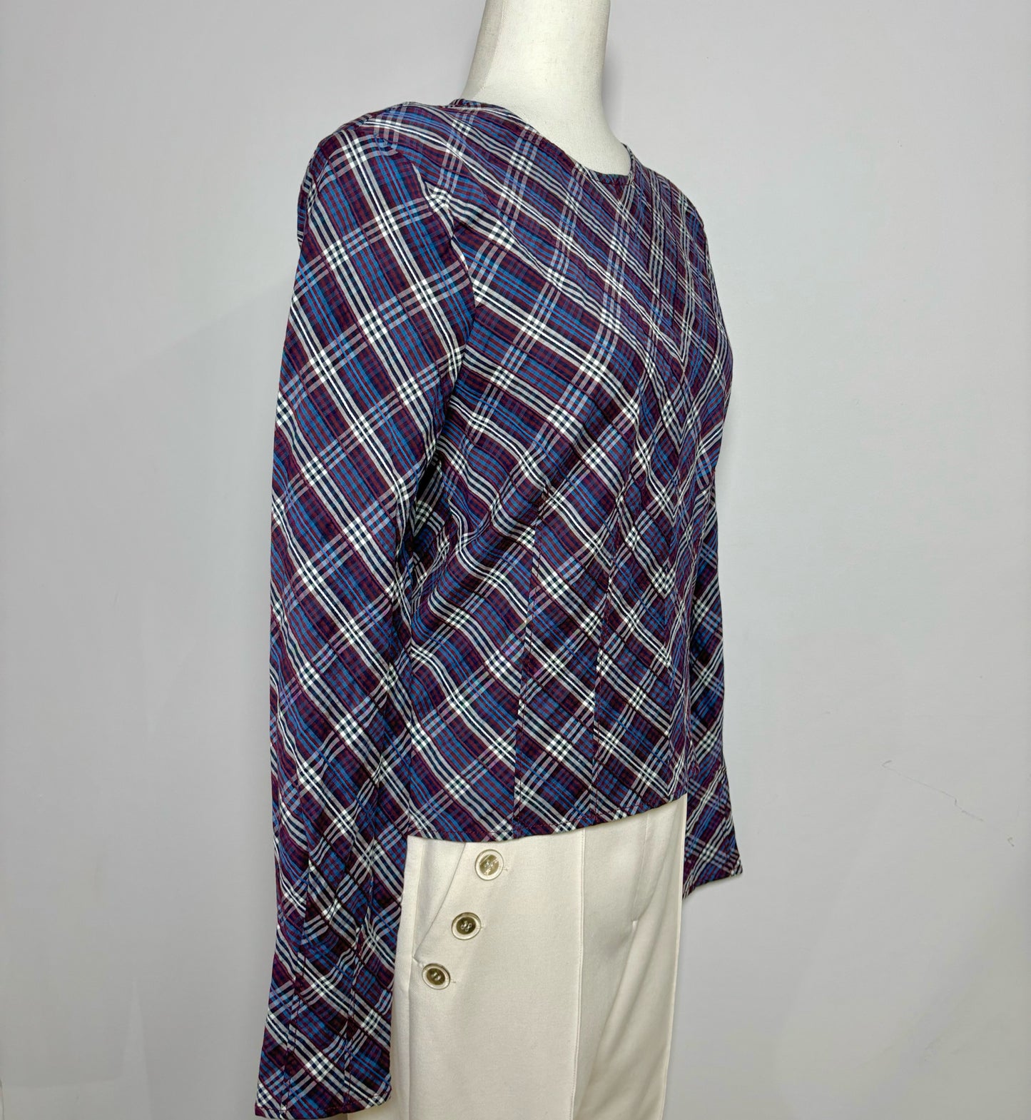 Women Size 2 Veronica Beard Multi-Color Print Cotton LS Top