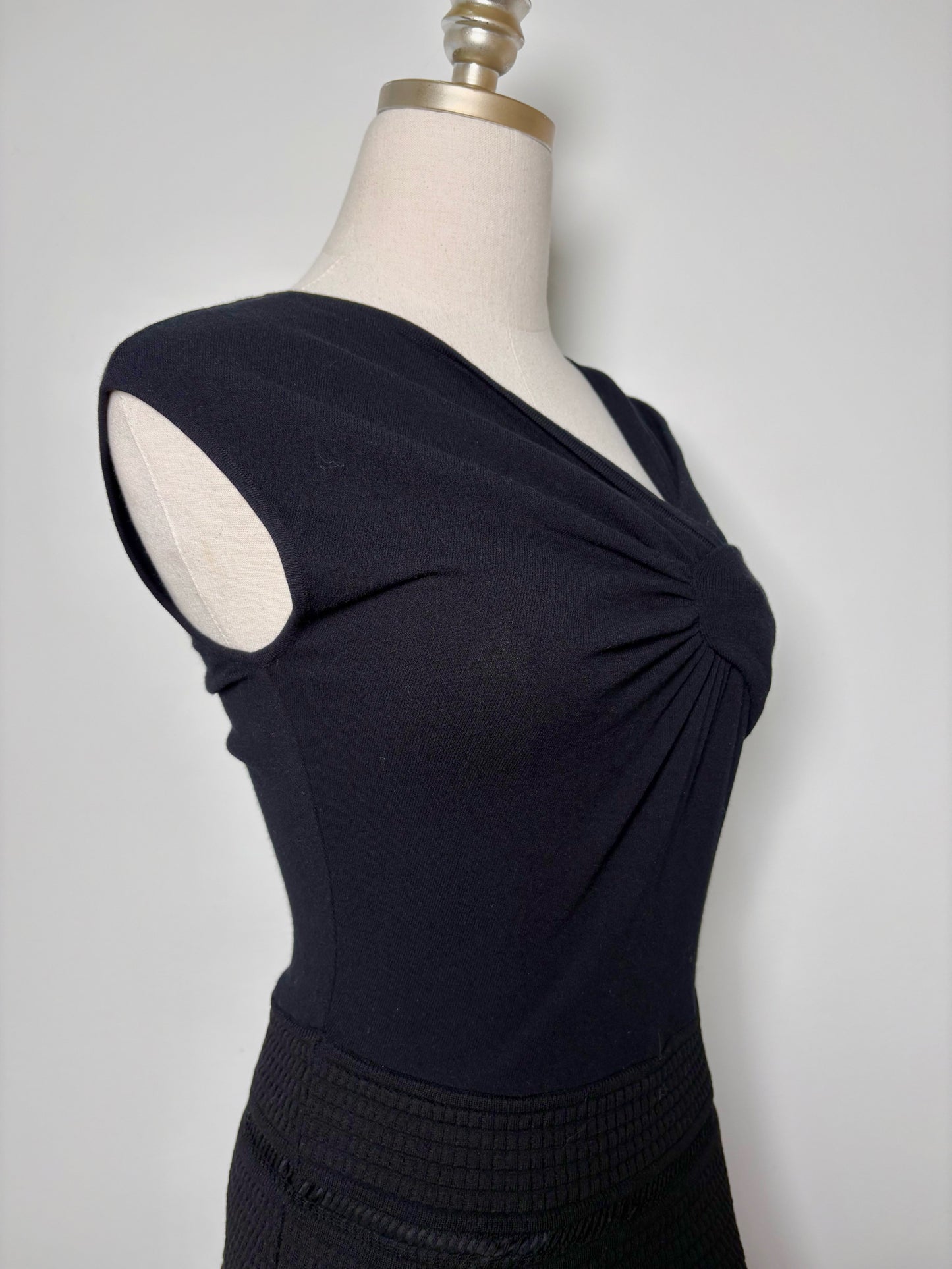 Women Size 6 M Missoni Black Mini Fit & Flare Smocked Waist Dress