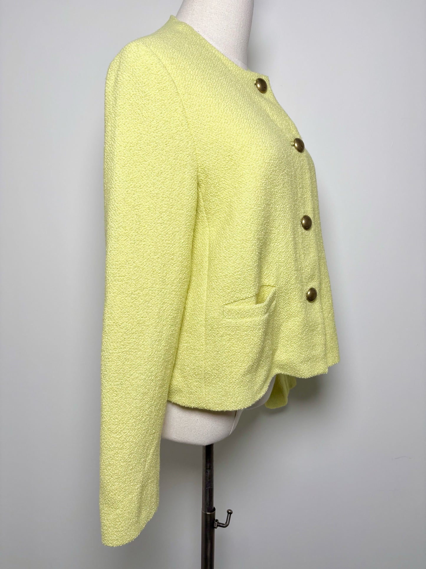 Women Size M Ann Mashburn Yellow Wool Blend Blazer