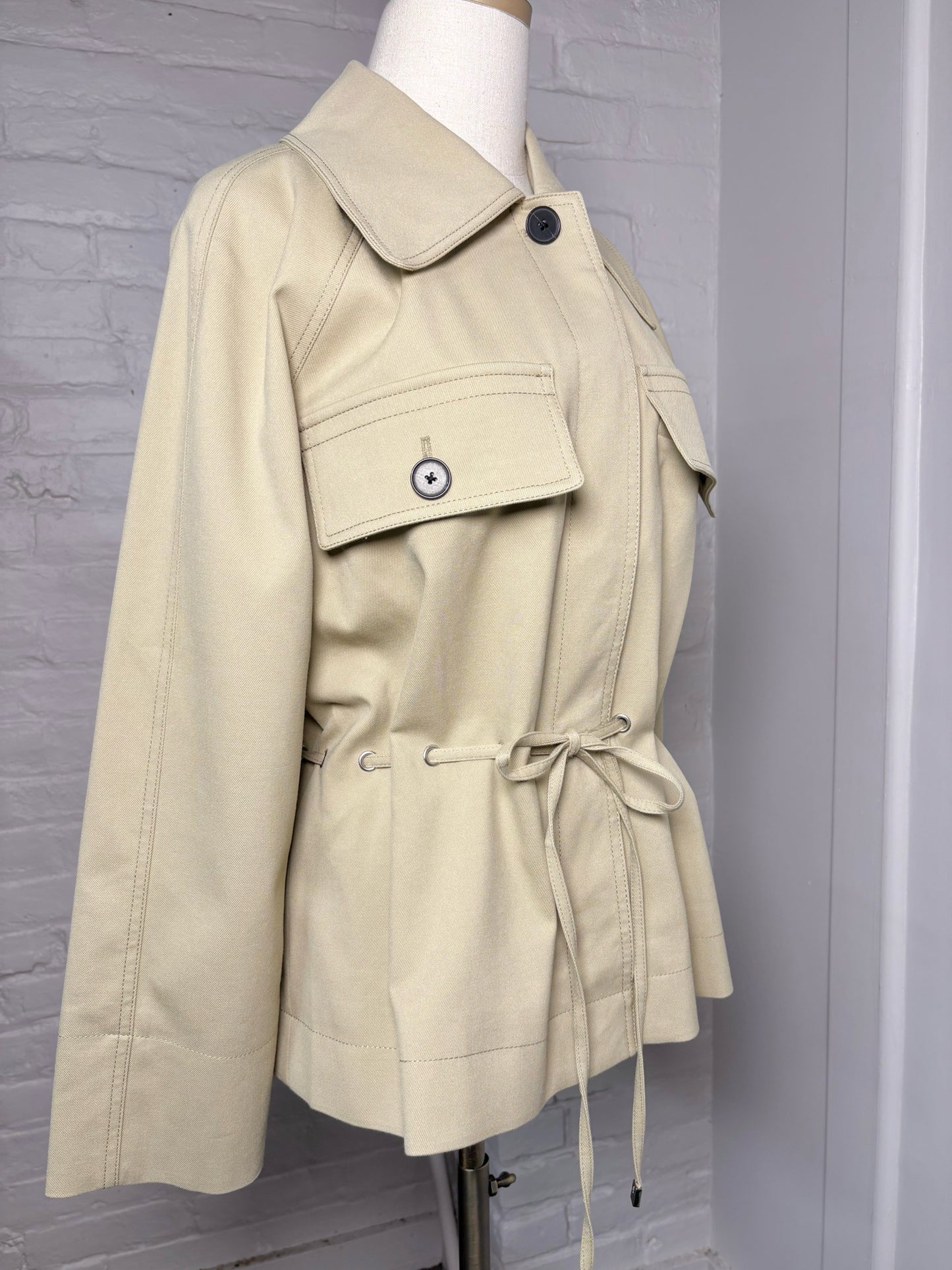 Women Size M Rebecca Taylor Beige Solid Cotton NWT Jacket