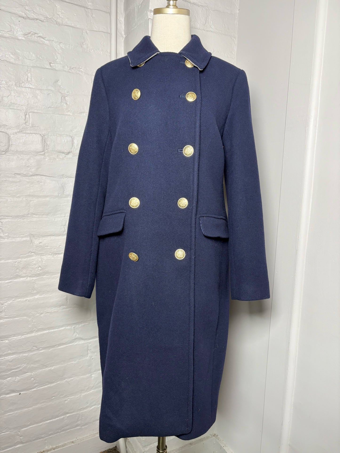 Women Size 6 J. Crew Navy Blue Wool Peacoat