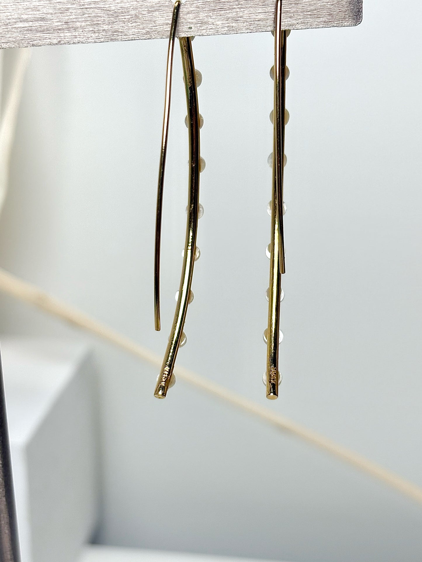 ASHA by Ashley McCormick 10K Gold + Pearl Half Hoops Earrings