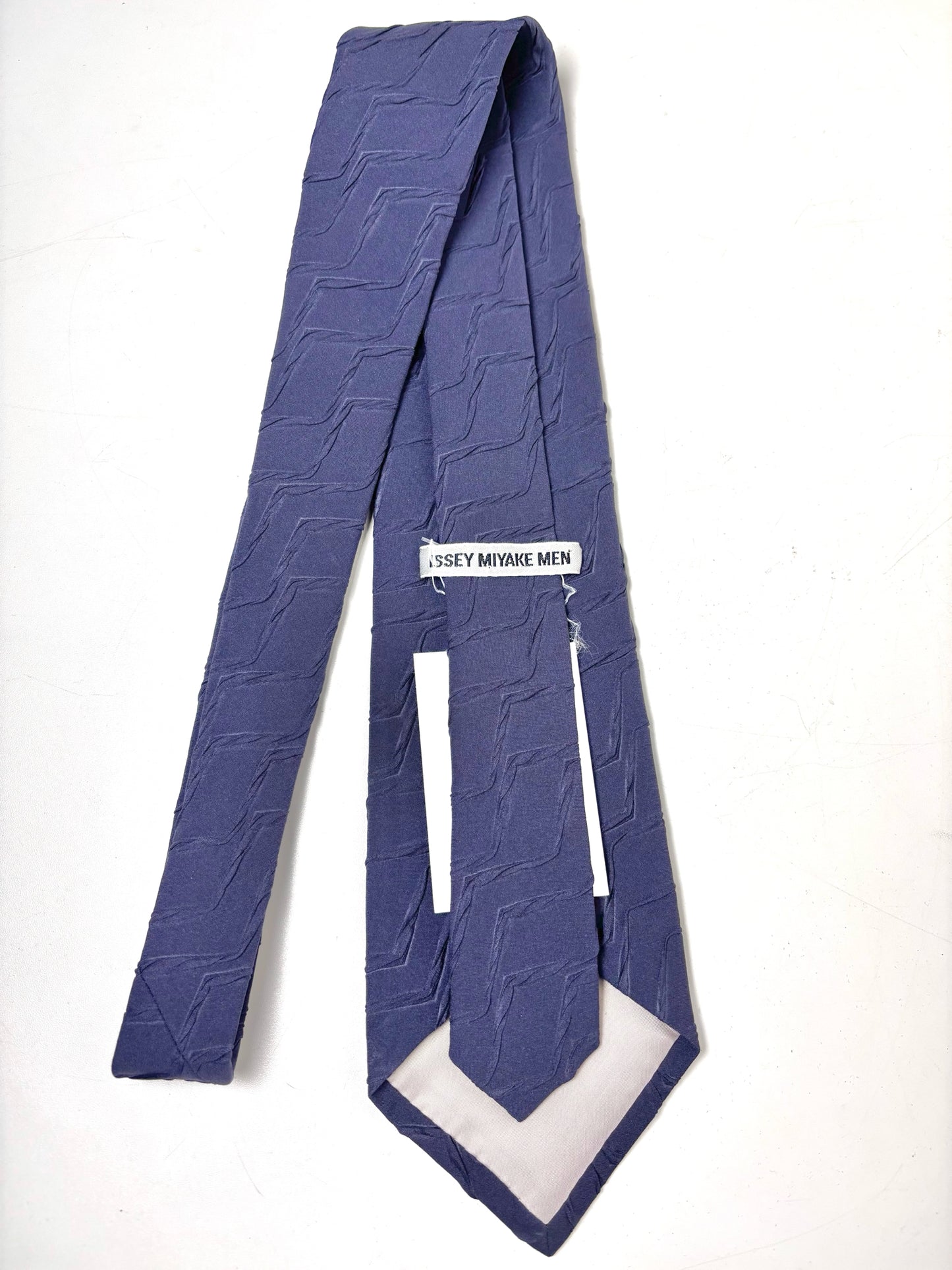 Issey Miyake Navy Polyester Solid & Textured Men's Tie