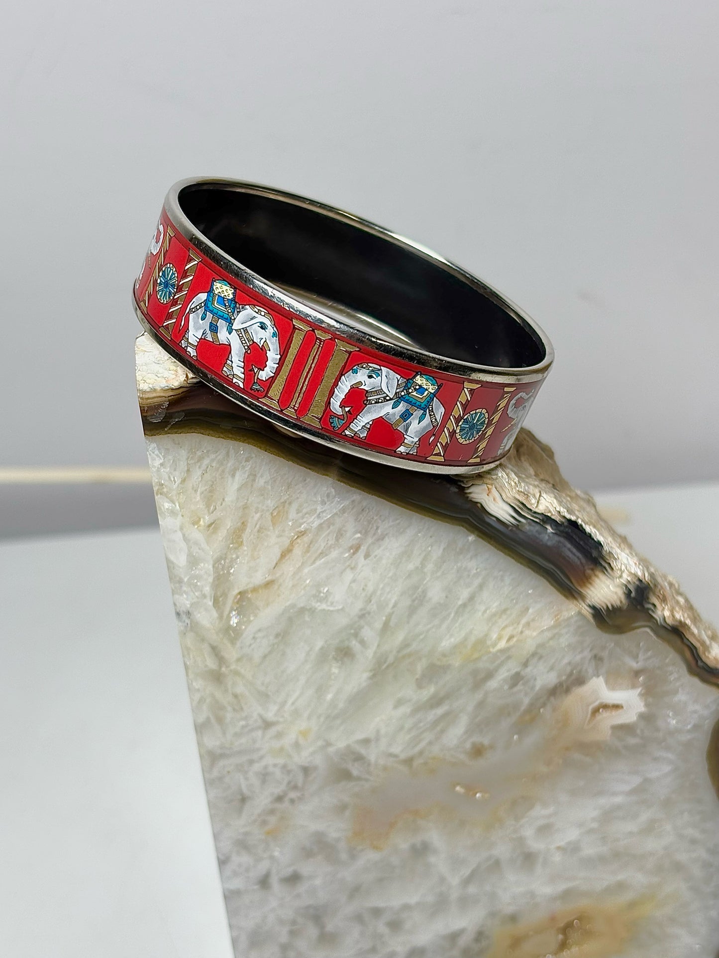 Enamel Hermes Elephant Bracelet