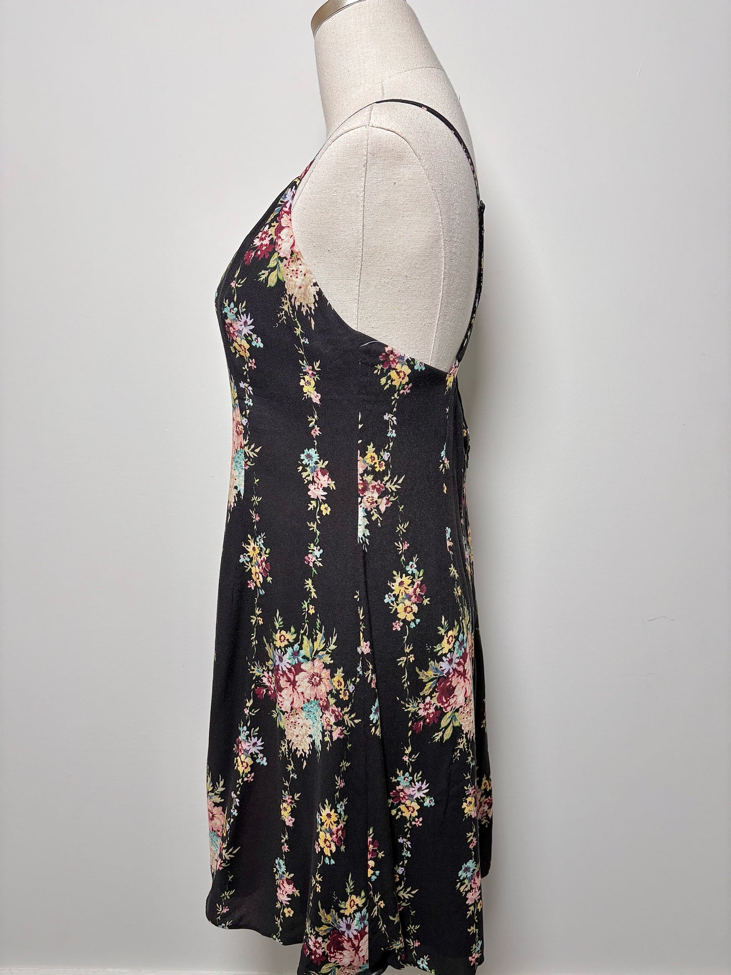 Women Size M Alice + Olivia Black, yellow, green, blue Floral Viscose Dress