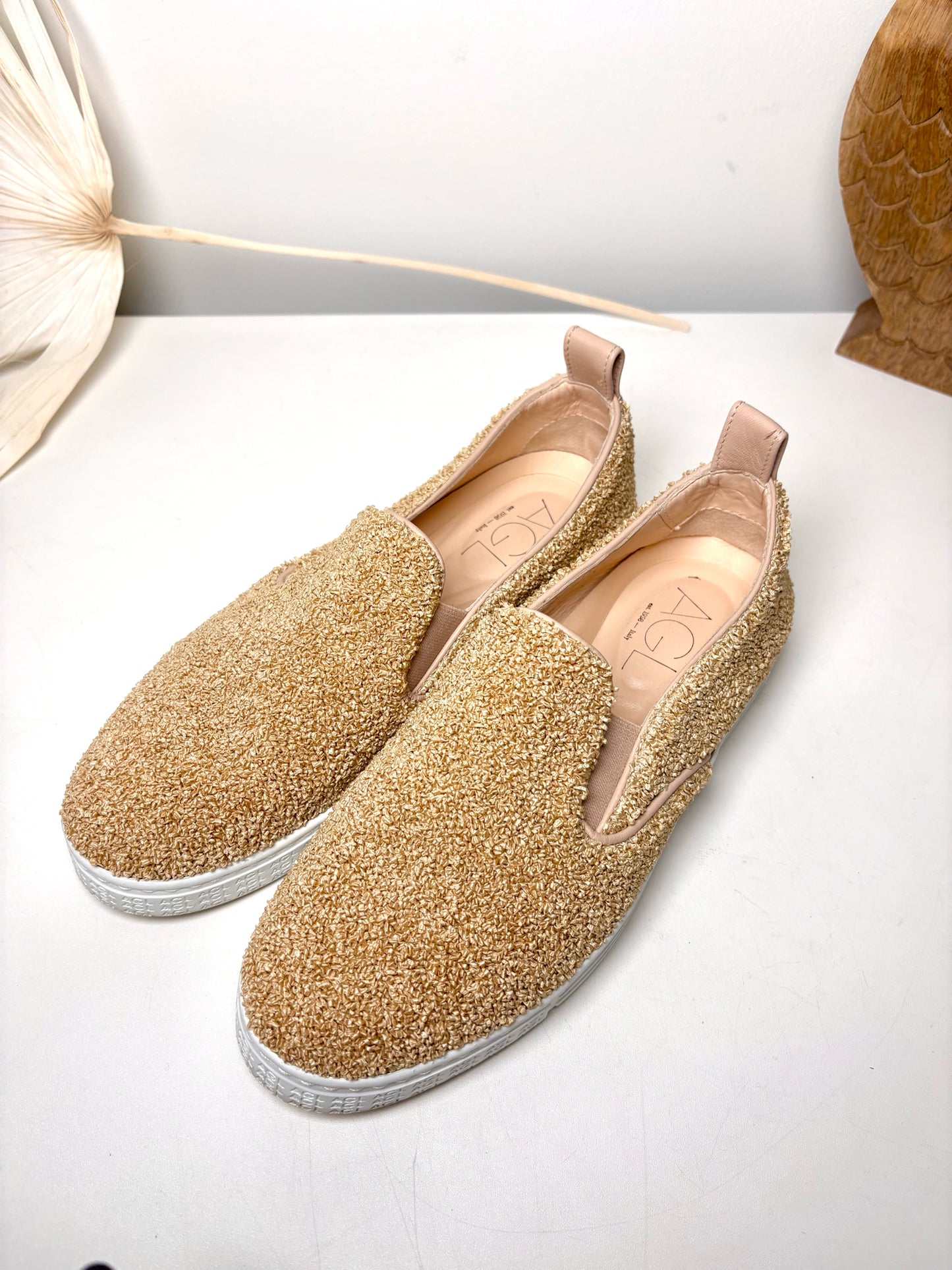 W Shoe Size 36 (5.5/6 US) AGL Tan Fabric Sneakers