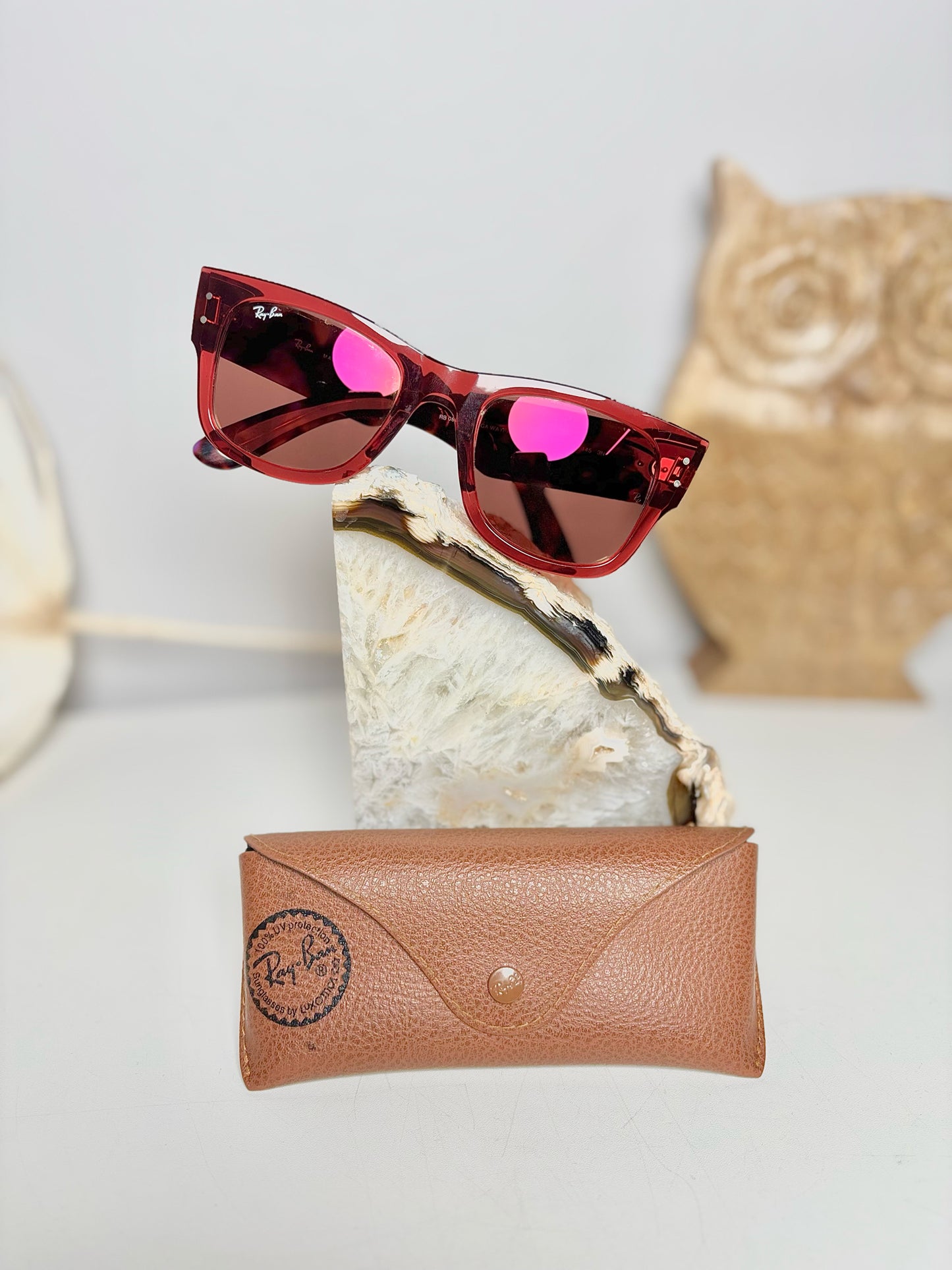 Acetate Ray Ban Red Sunglasses