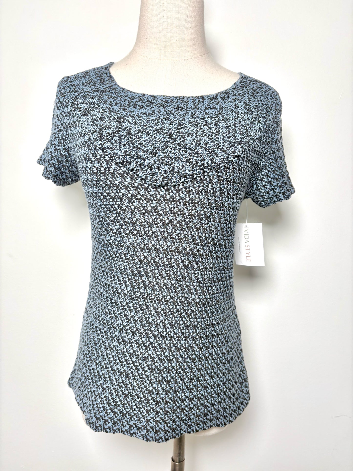 Women Size M APC Blue, Black Knitted Cotton Sweater