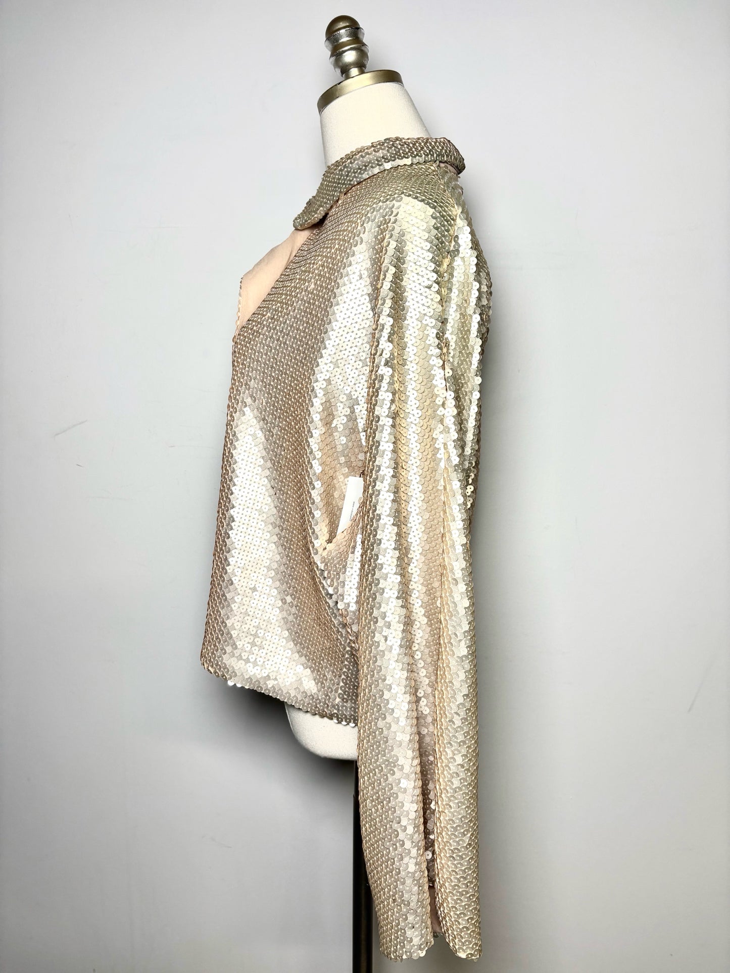 Women Size 8 Genny Pale Pink Sequins Silk Pre-owned Jacket