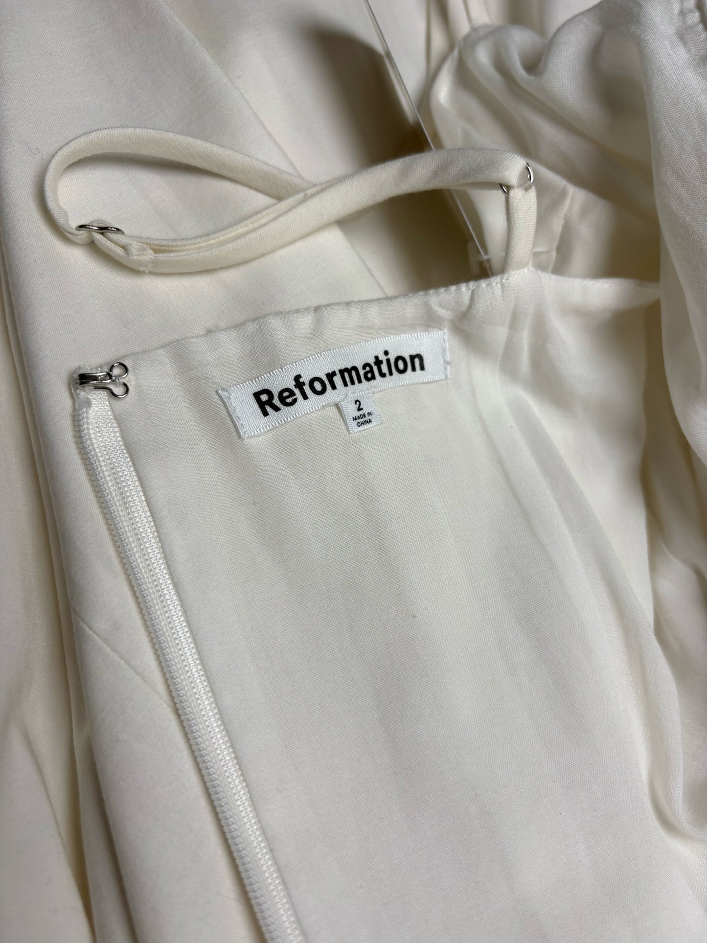 Women Size 2 Reformation Off White Organic Cotton Pre-Owned Maxi Dress