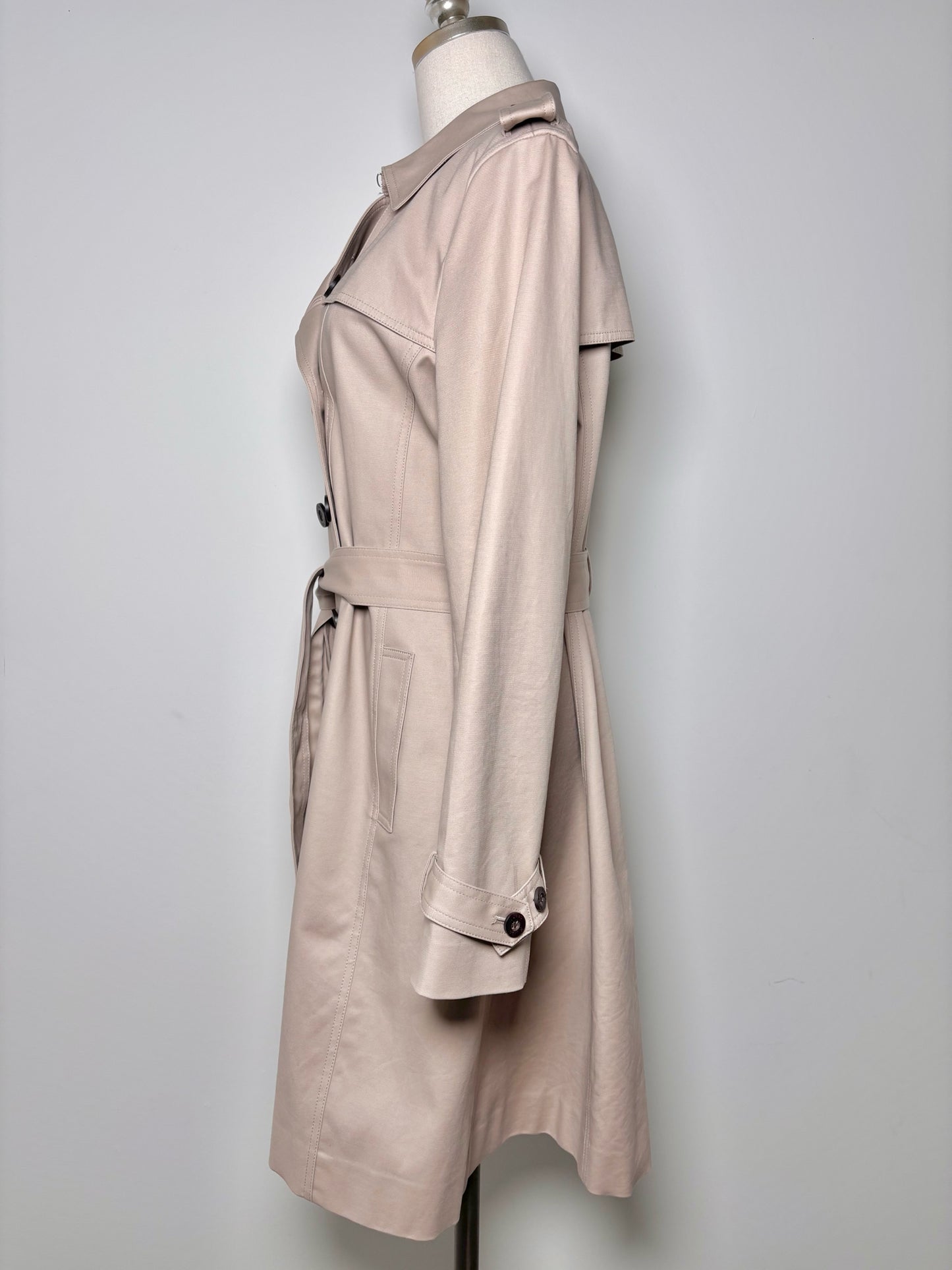Women Size 14 Hobbs Khaki Solid Coat
