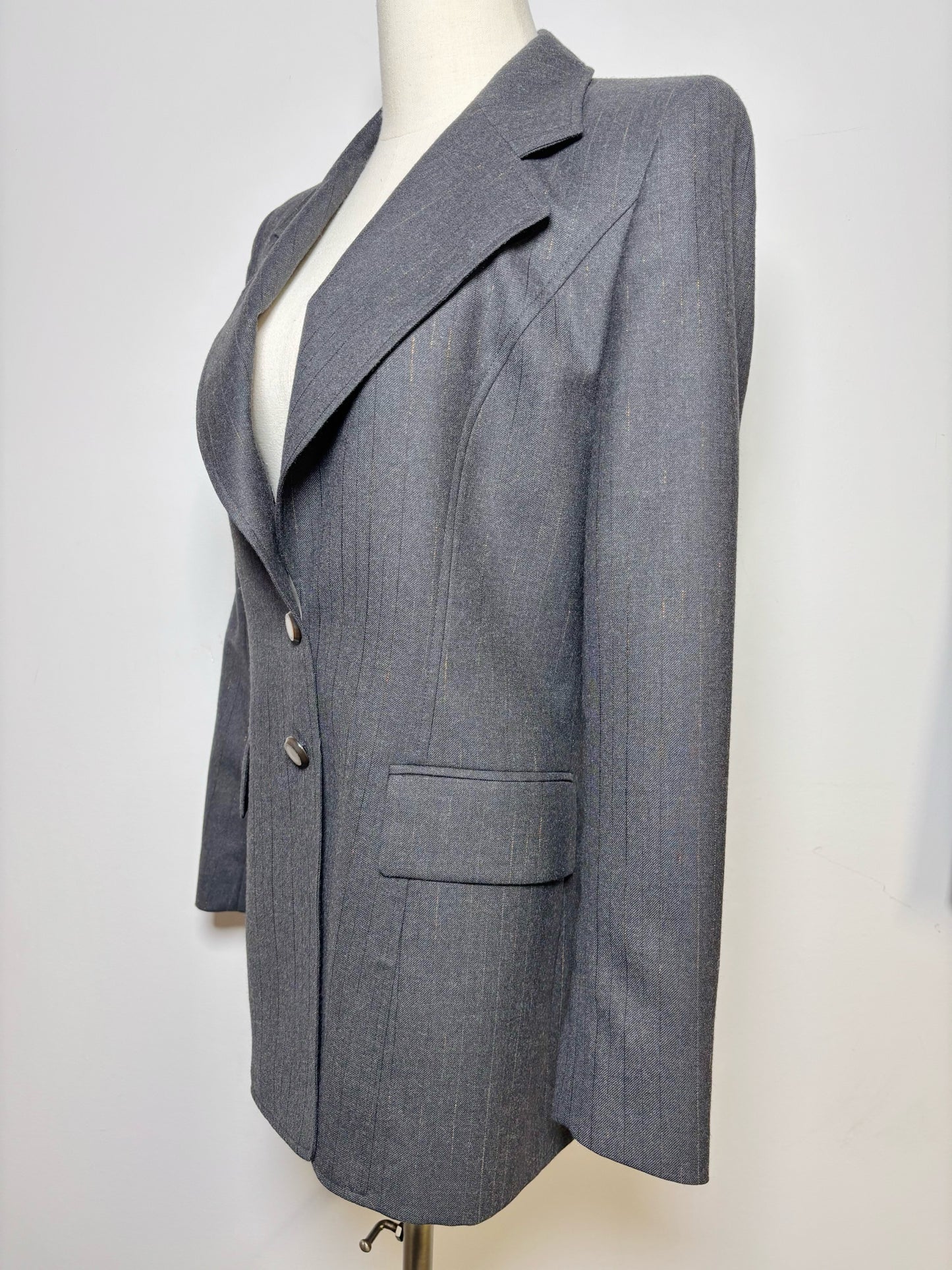 Women Size 38 Escada Black Metallic Suit