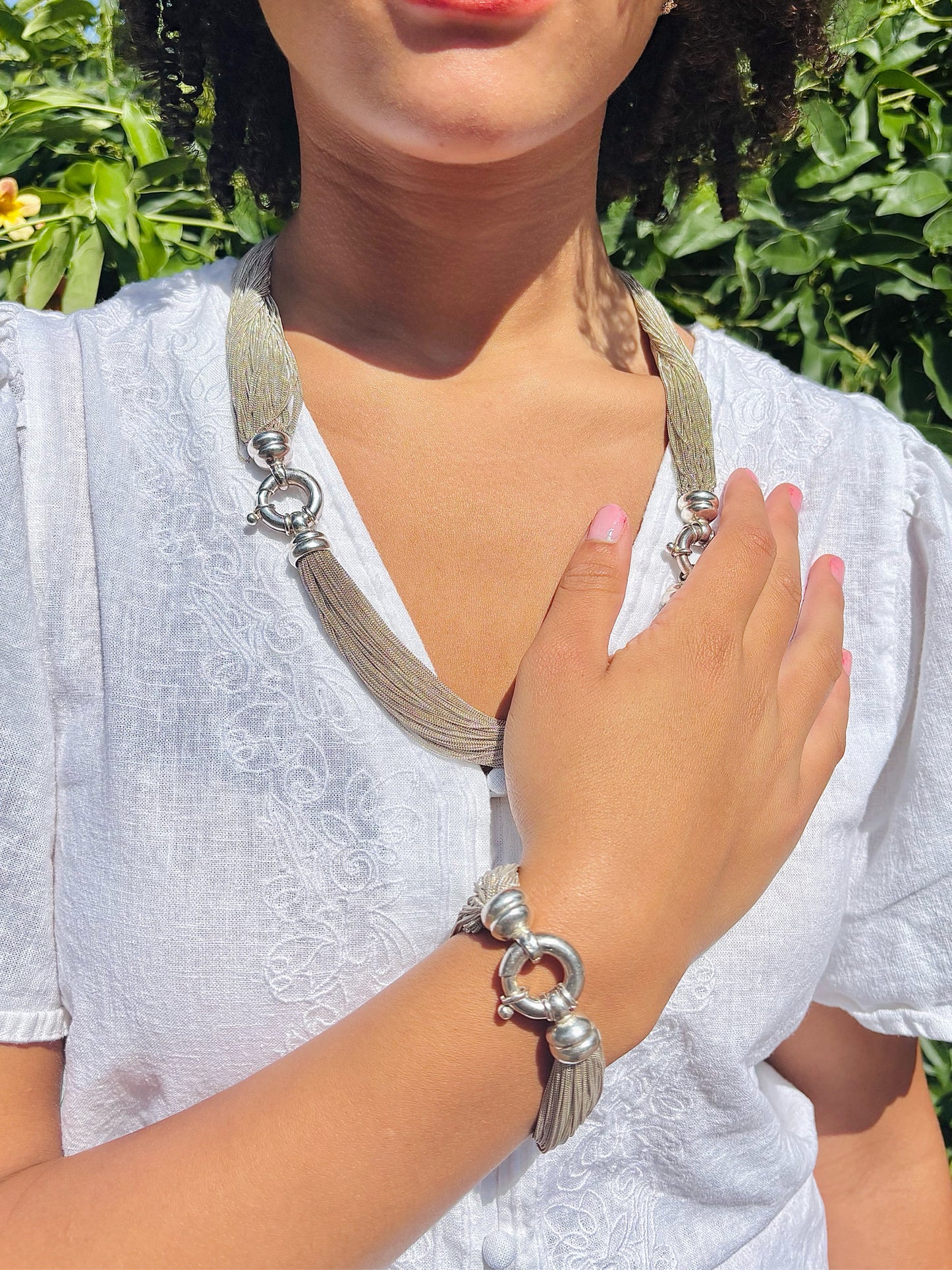 Sterling Silver 3-way Convertible Pre-owned Necklace