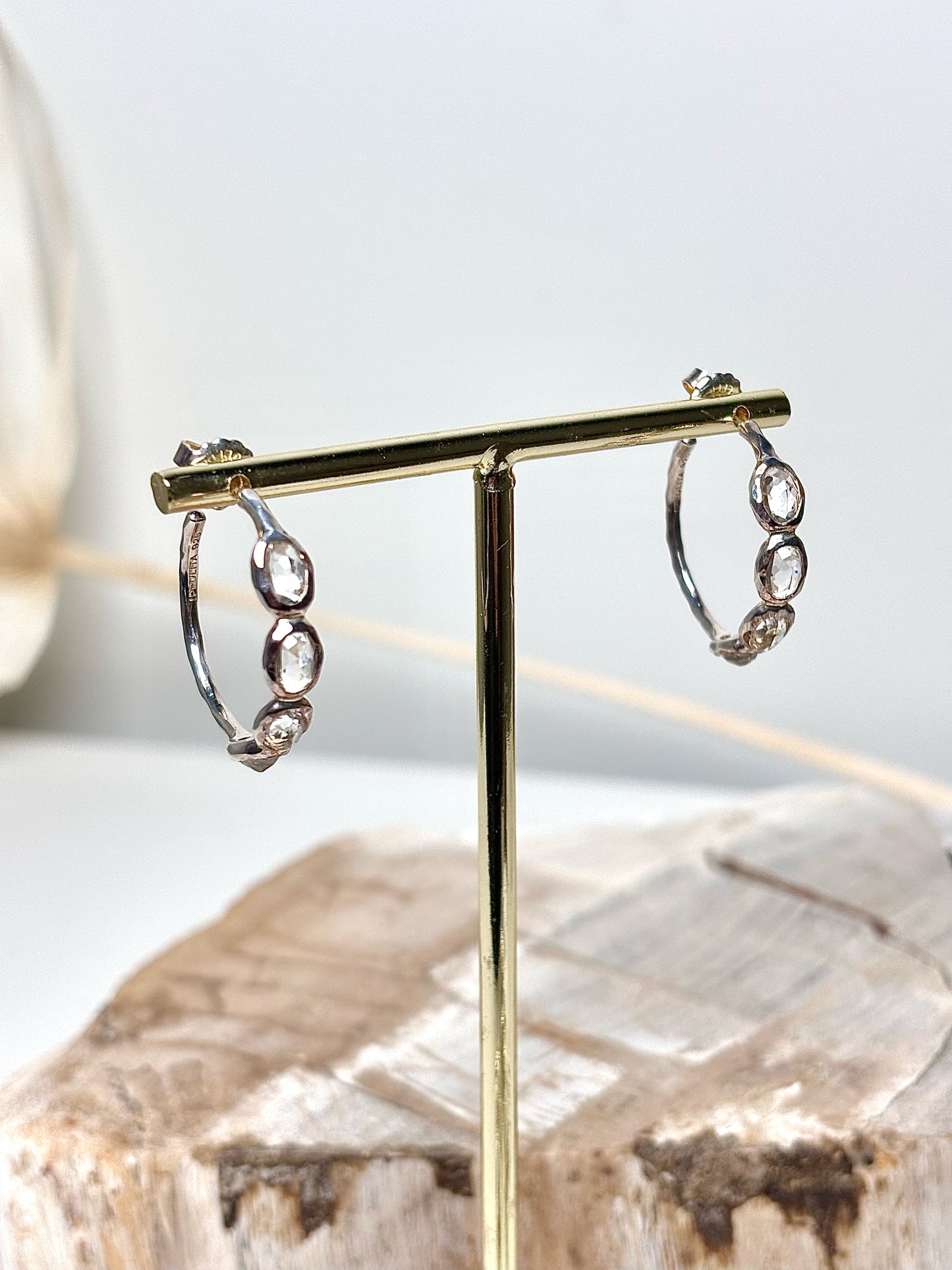 Ippolita Quartz Stone Rock Candy Hoop Earrings