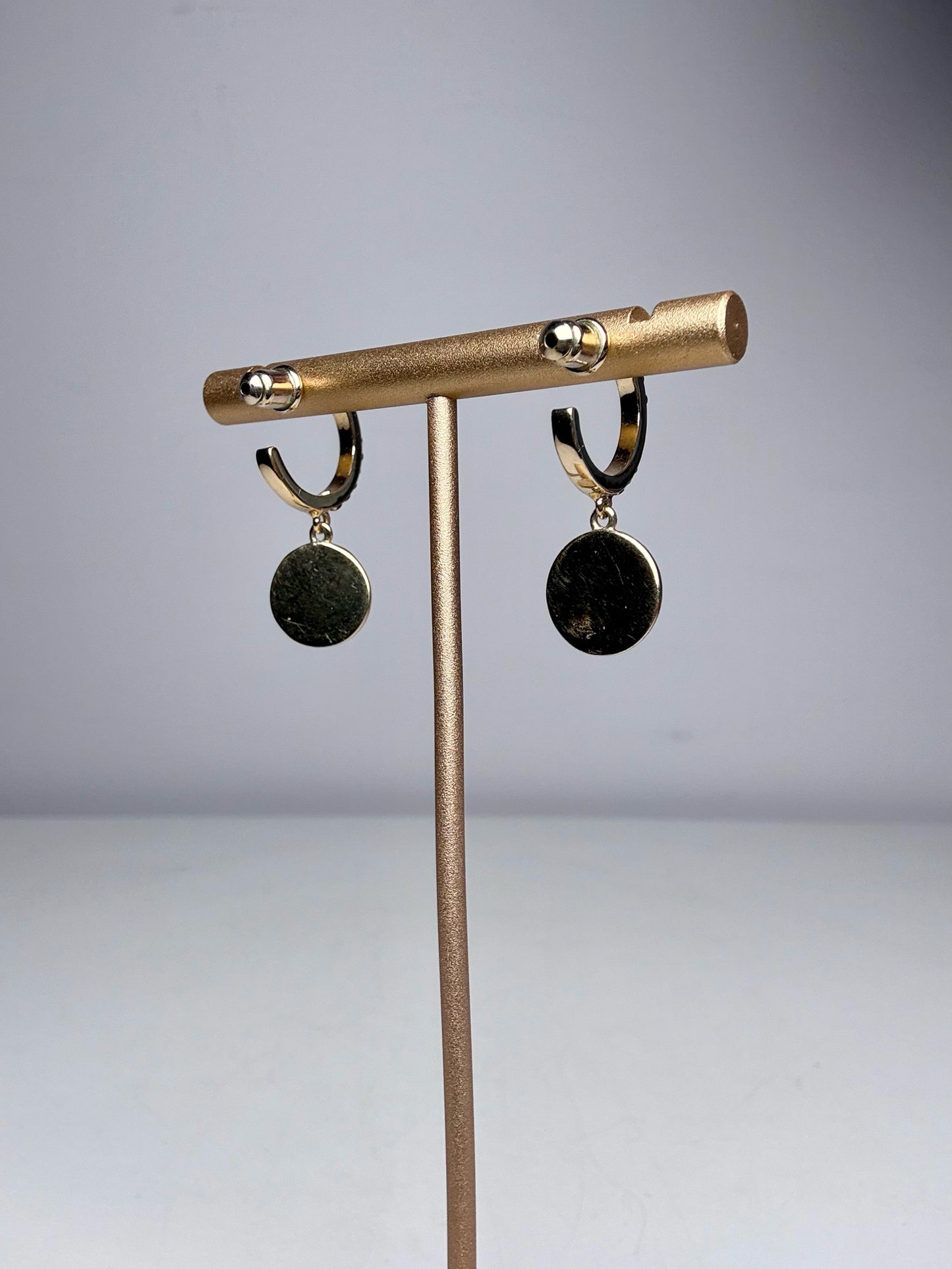 Gold Plated Kate Spade New York Ave Pre-owned Black Gemstones Gold Earrings