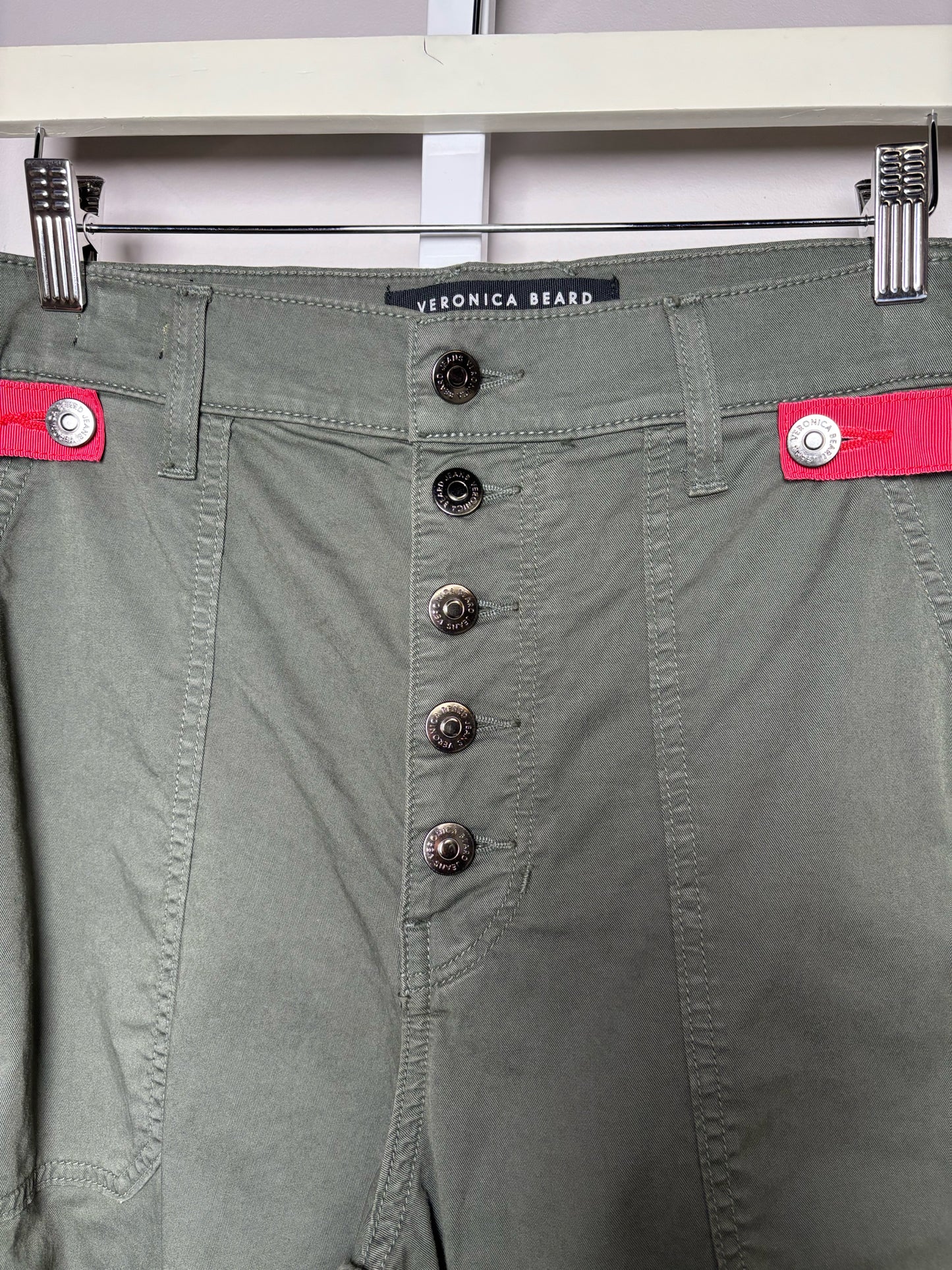 Women Size 30 (10/L) Veronica Beard Olive Green Solid NWT Pants