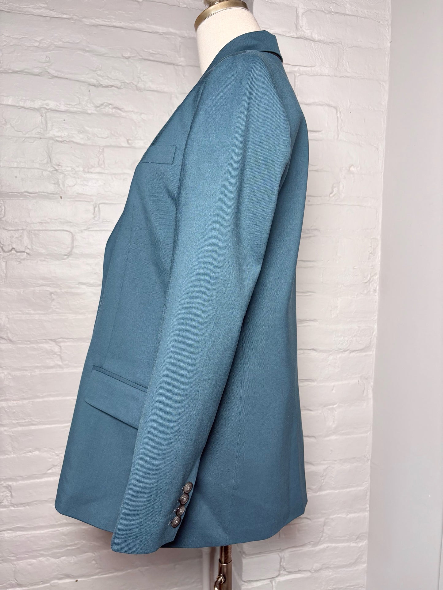 Women Size 42 Joseph Teal Solid Blazer