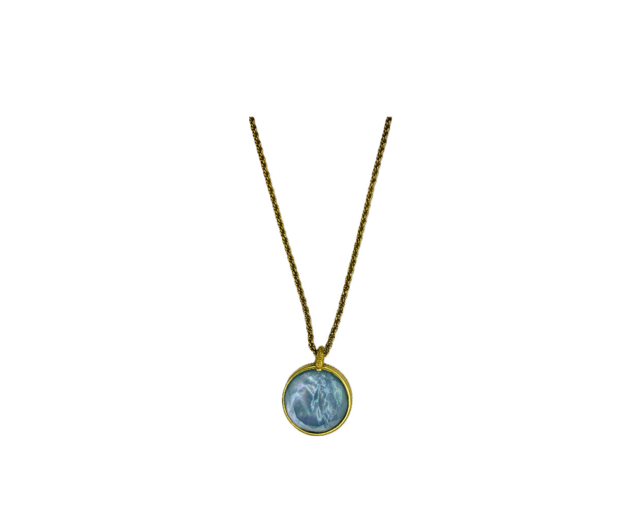 Julie Vos Gold Chalcedony Blue Necklace