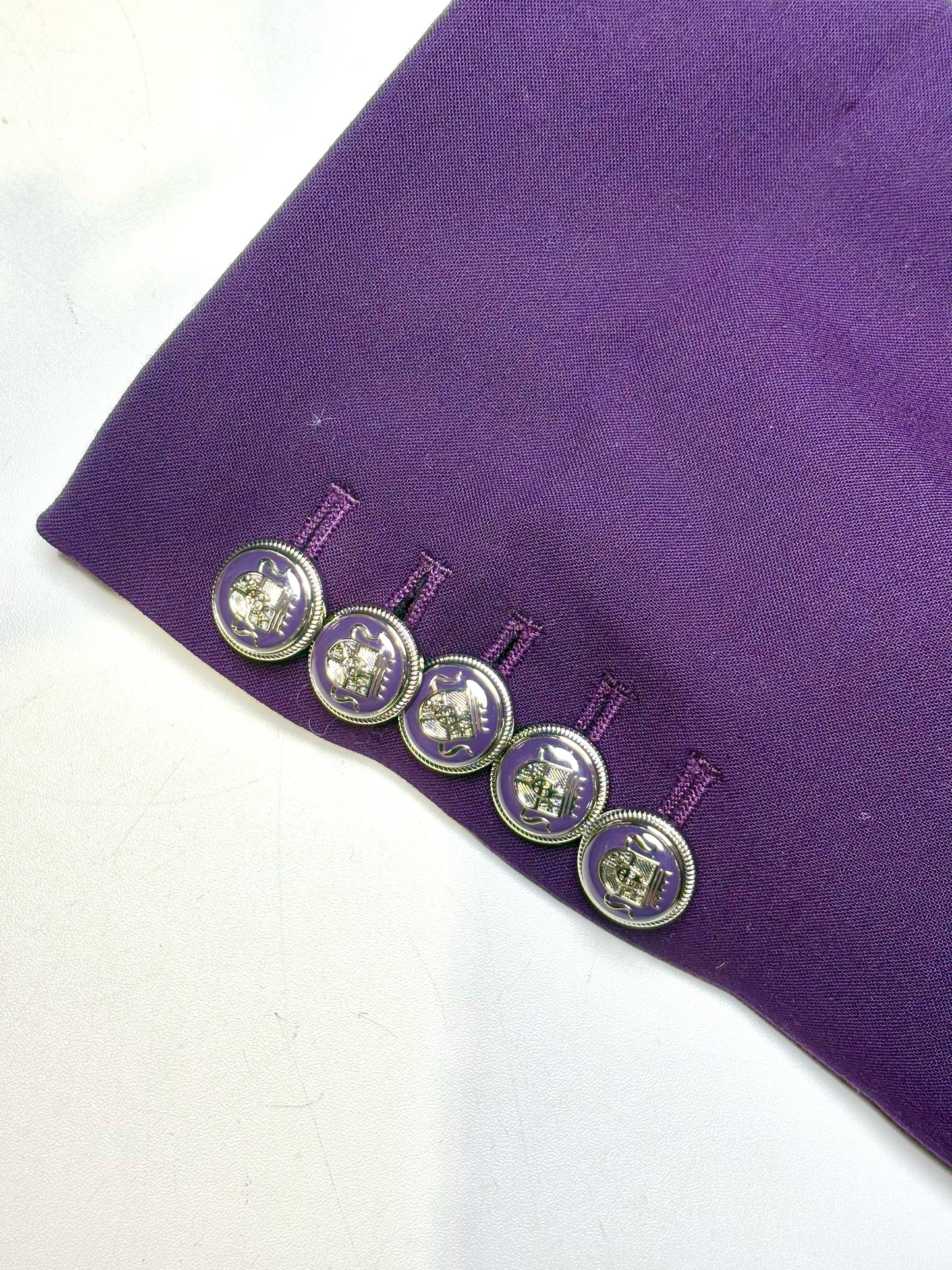 Women Size 16 Veronica Beard "Miller Dickey Jacket" Eggplant Solid Blazer