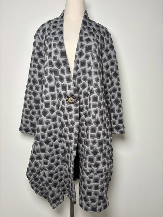 Women Size S Niche by Nilgun Derman Gray Squares Coat