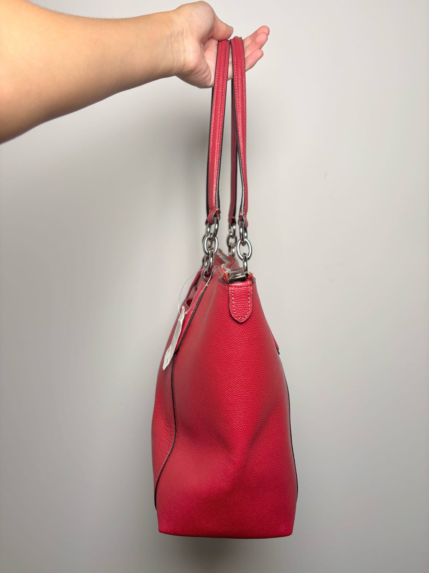 Coach Saffiano Leather NWT Red Ava Tote Purse