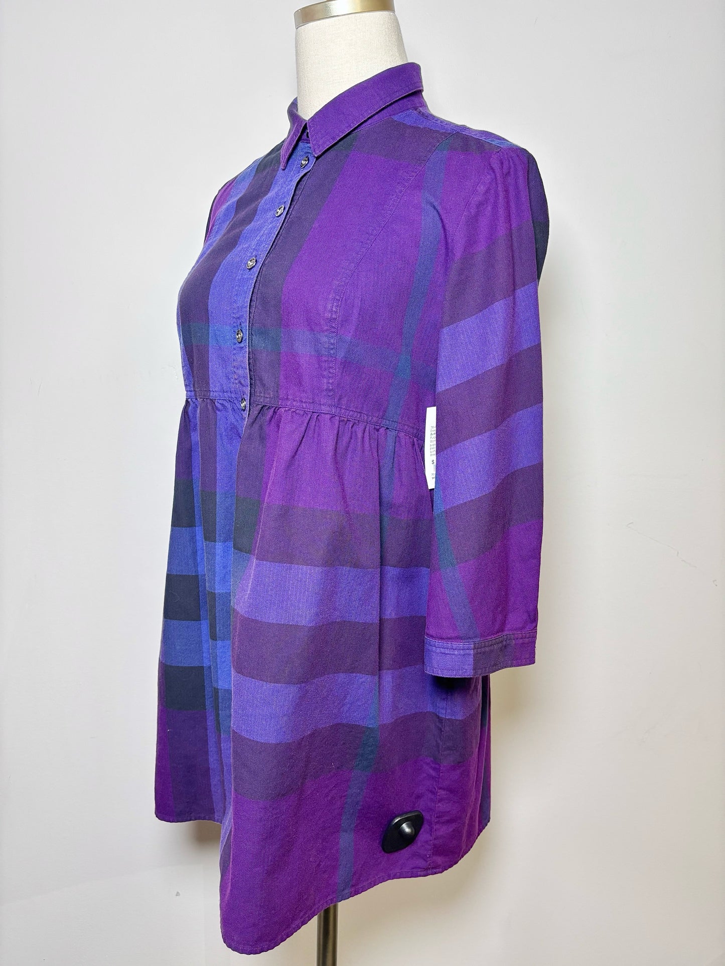 Women Size S Burberry Brit Purple, navy, black Plaid Dress