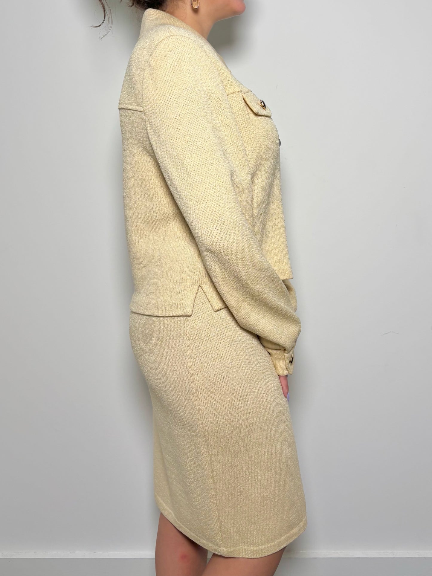 Women Size 8 St. John Yellow Solid Blazer