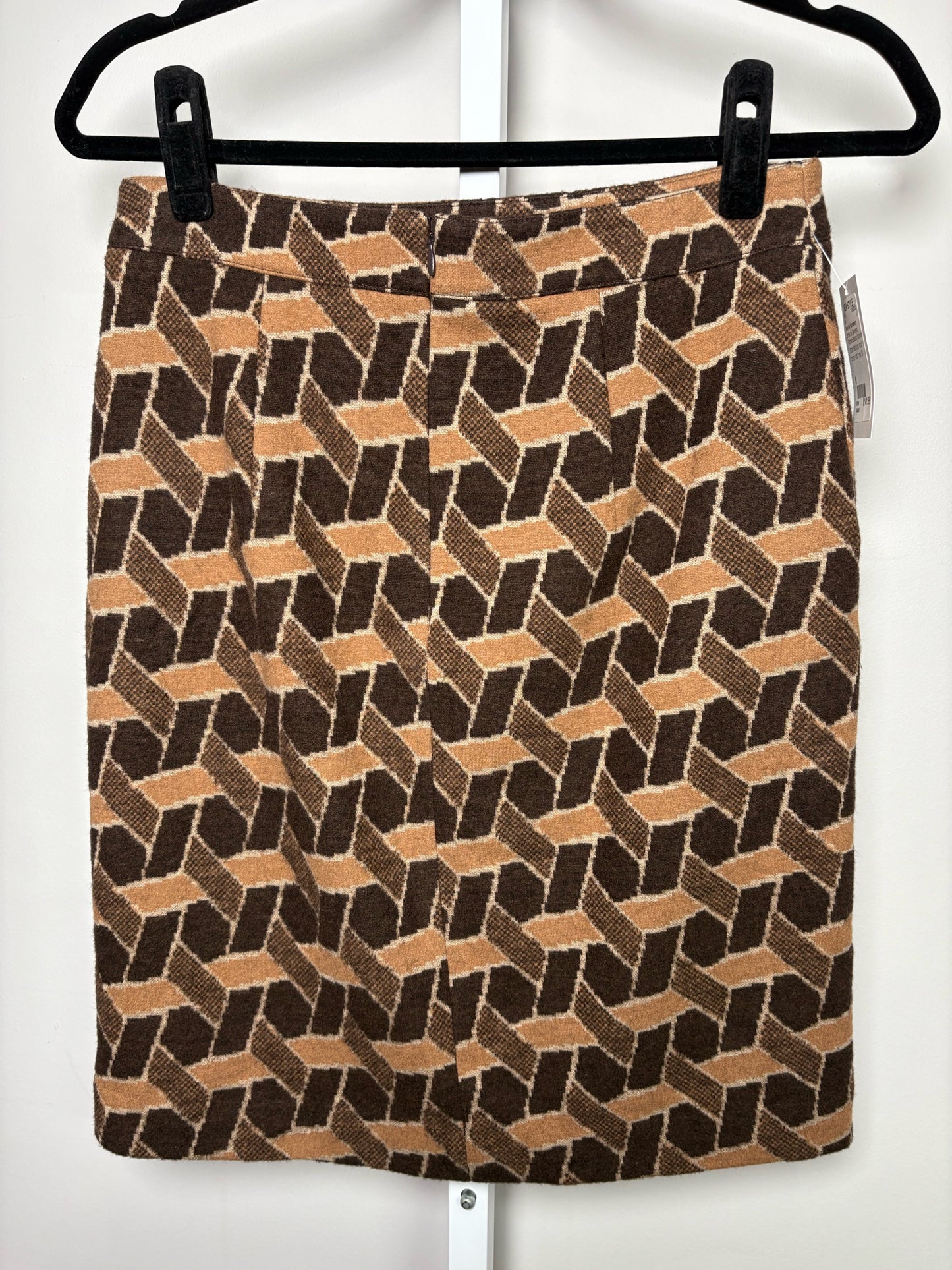Women Size 6 Diane Von Furstenberg Brown, tan Geometric Skirt