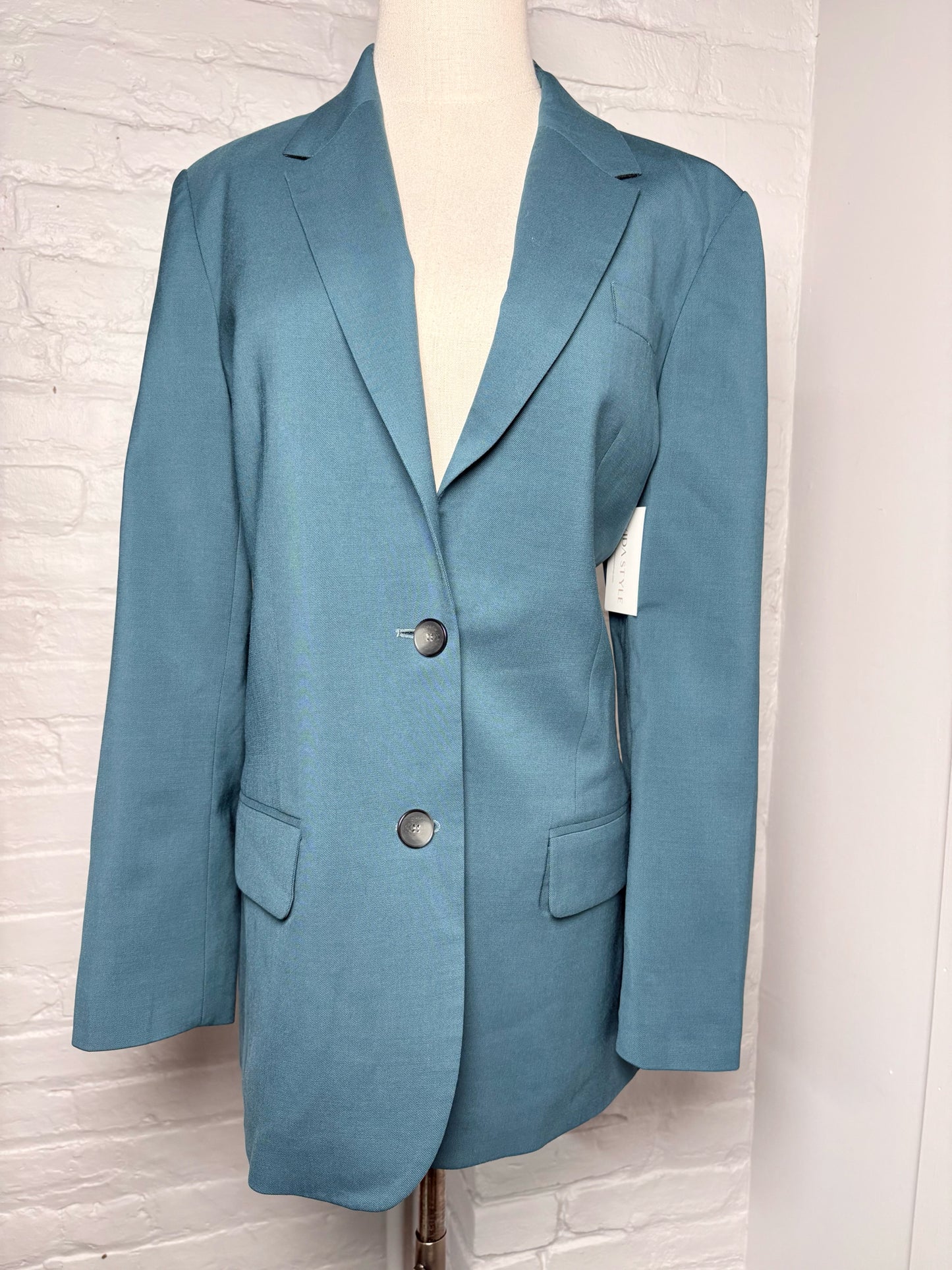 Women Size 42 Joseph Teal Solid Blazer