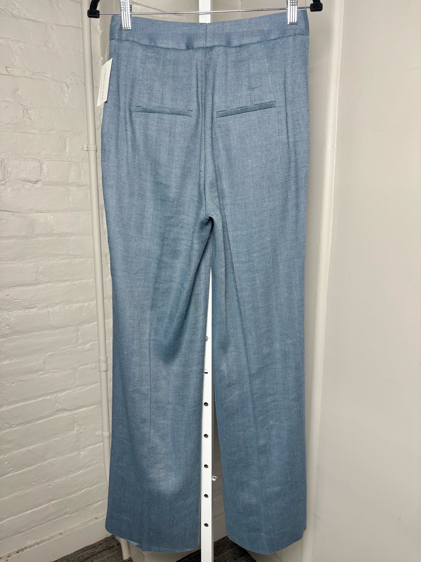 Women Size 2 Veronica Beard Blue Herringbone Pre-owned Pants