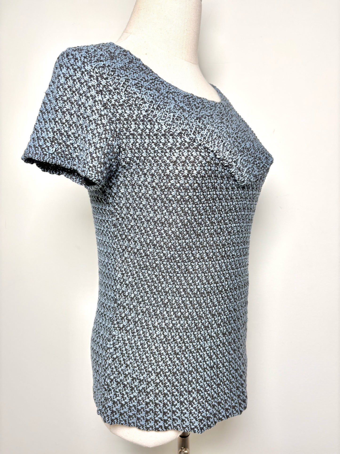 Women Size M APC Blue, Black Knitted Cotton Sweater