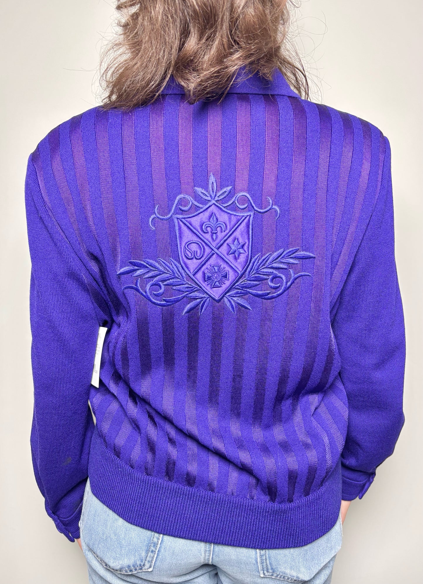 Women Size M St. John Purple Solid Wool Blazer