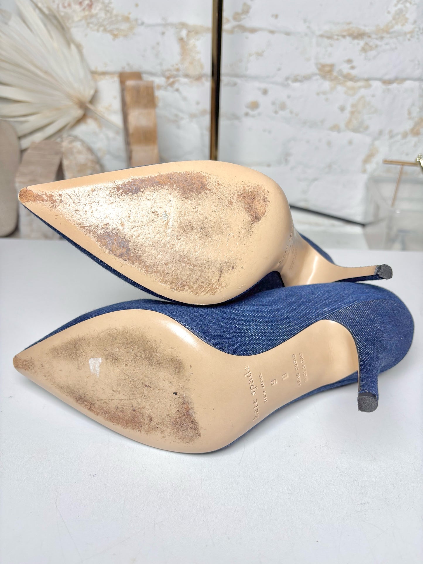W Shoe Size 9 Kate Spade New York Blue Denim Heels