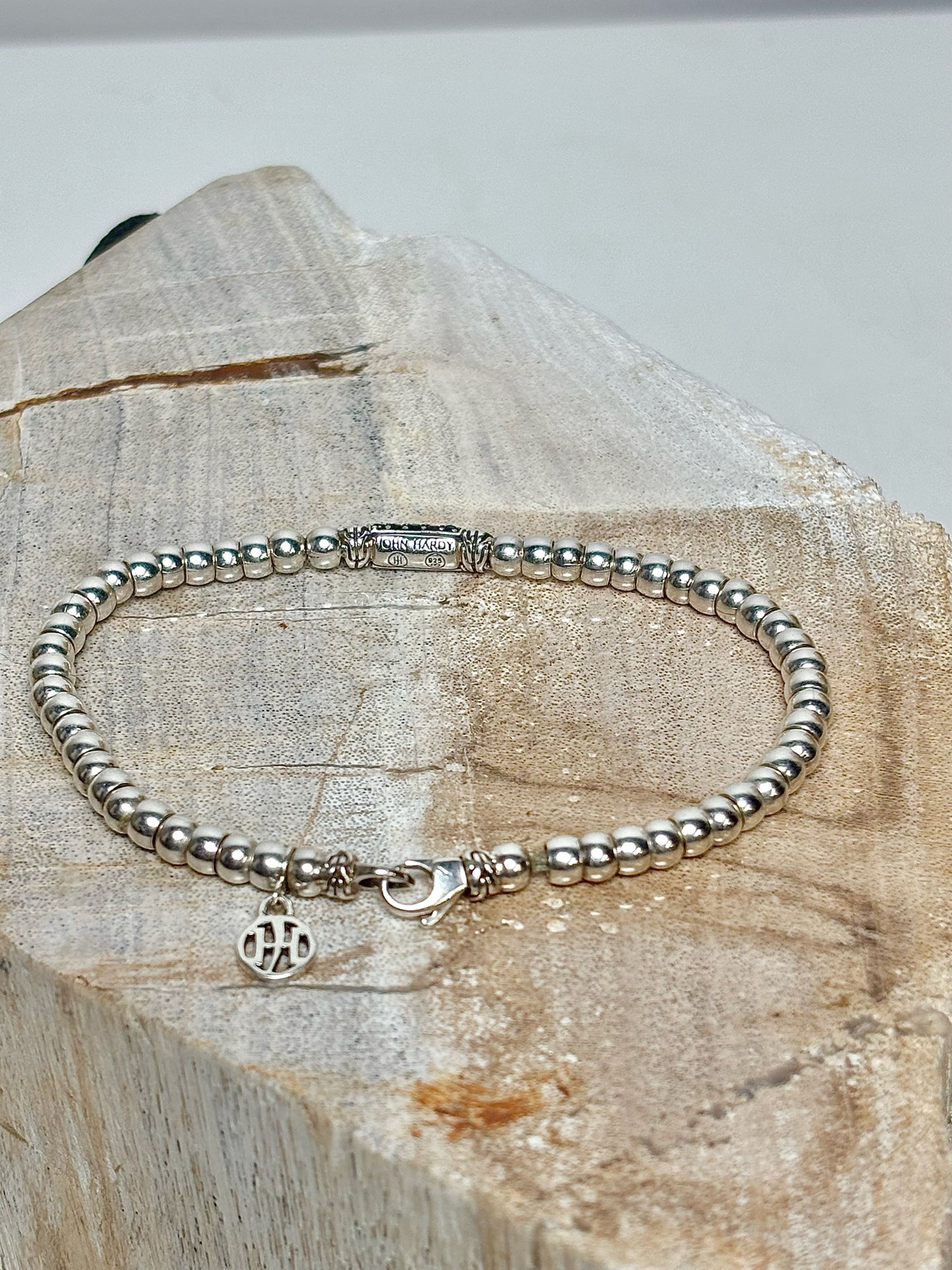 John Hardy Sterling Silver Small Beads 7" Vintage Bracelet