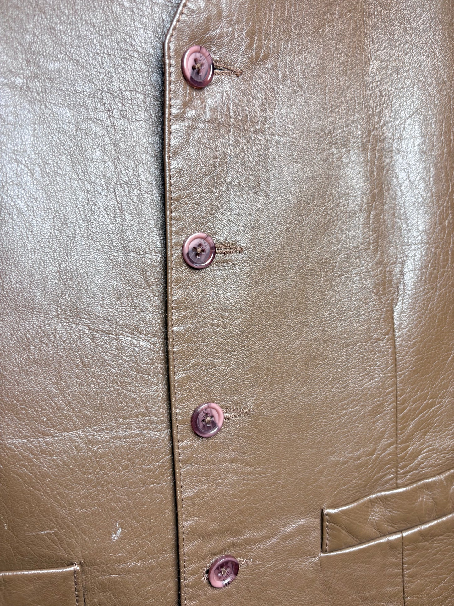 Scully Brown Leather Solid Men's Vintage 46 (L, XL) Vest