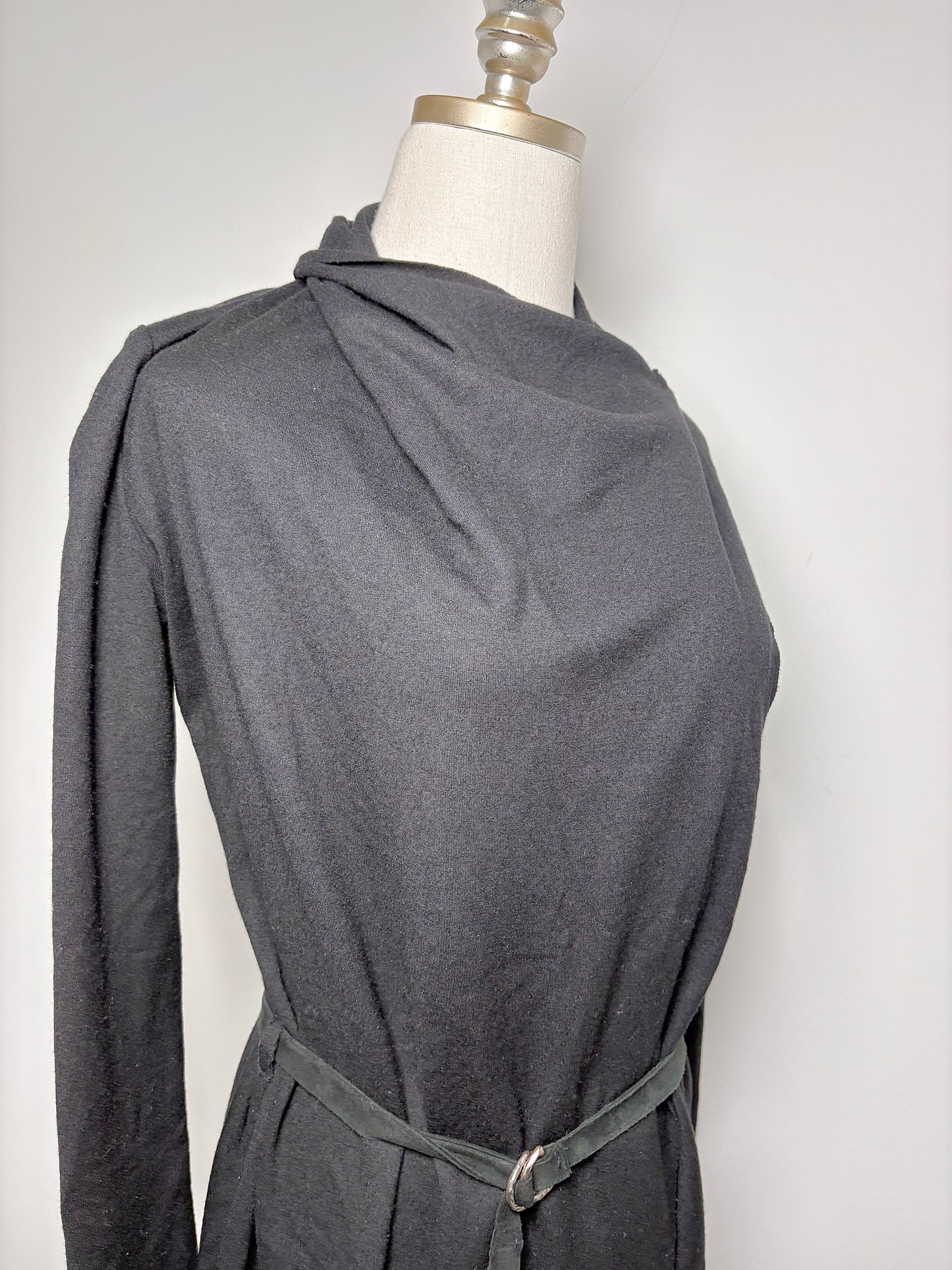 Women Size P Helmut Lang Black Solid Wool Sweater