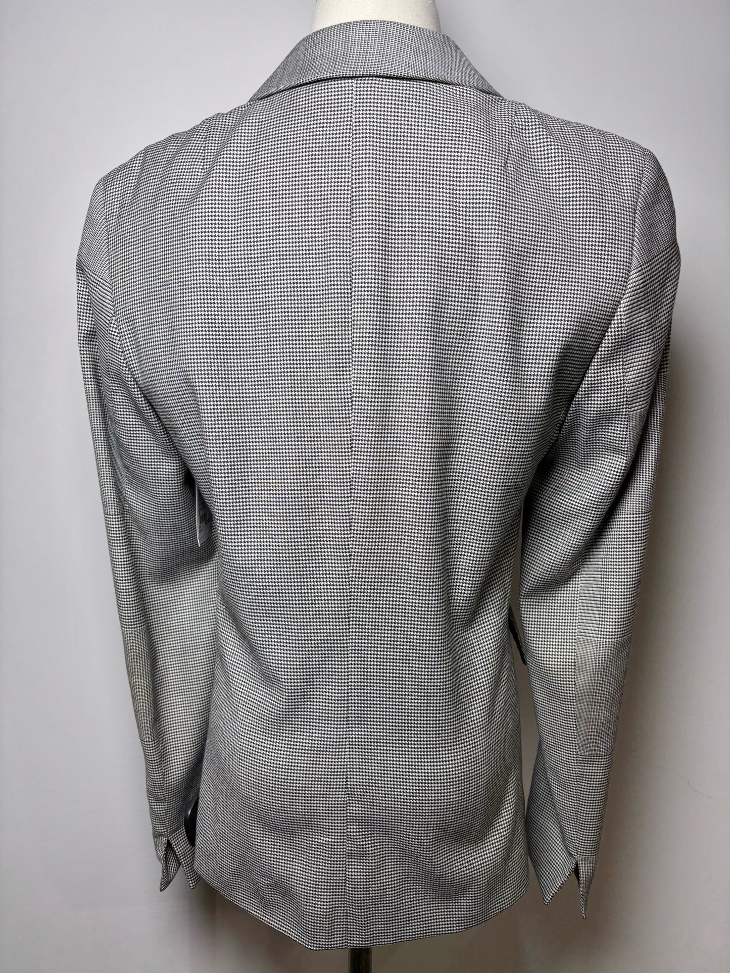 Women Size 6 Akris Punto Black Micro-houndstooth Wool Blazer