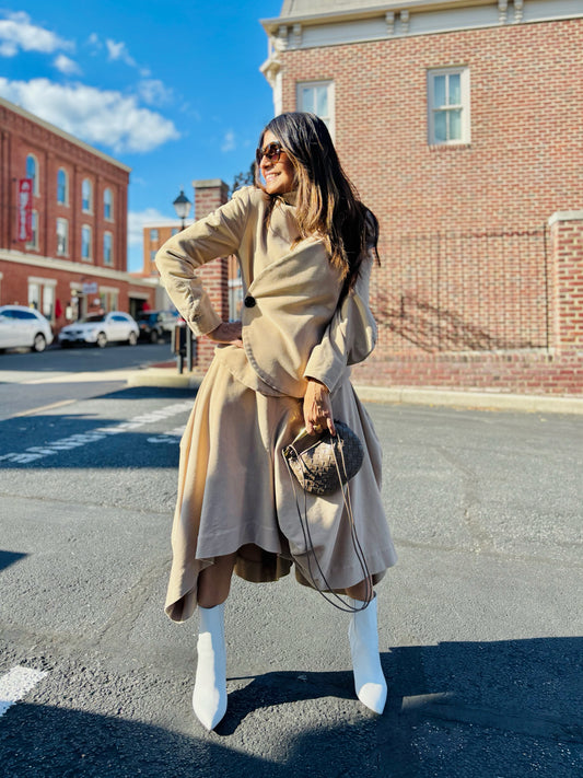 Women Size 6 Vivienne Westwood Anglomania Khaki Solid Cotton Midi Skirt