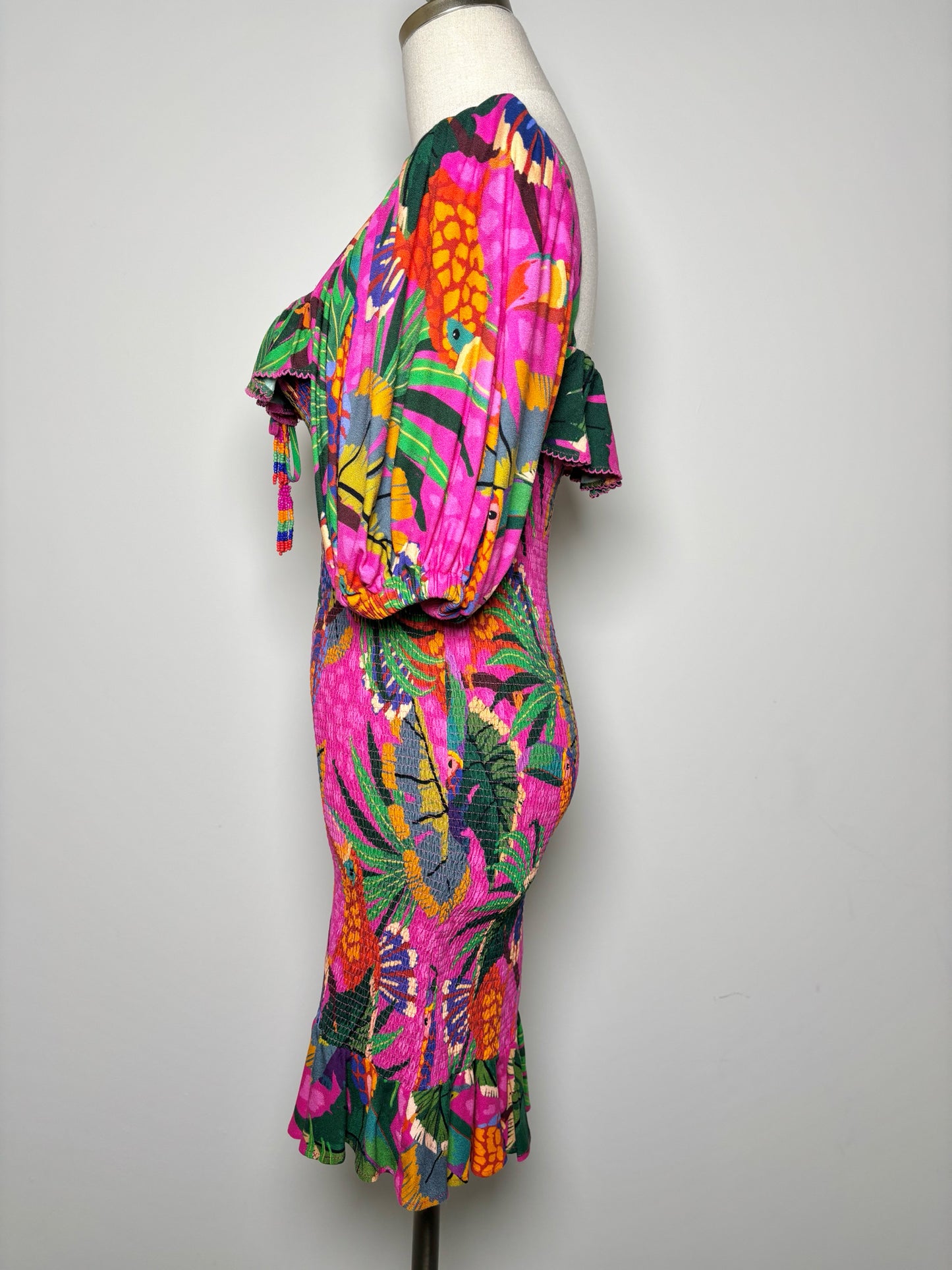 Women Size S Farm Rio Pink, green, orange, blue Floral NWOT Dress