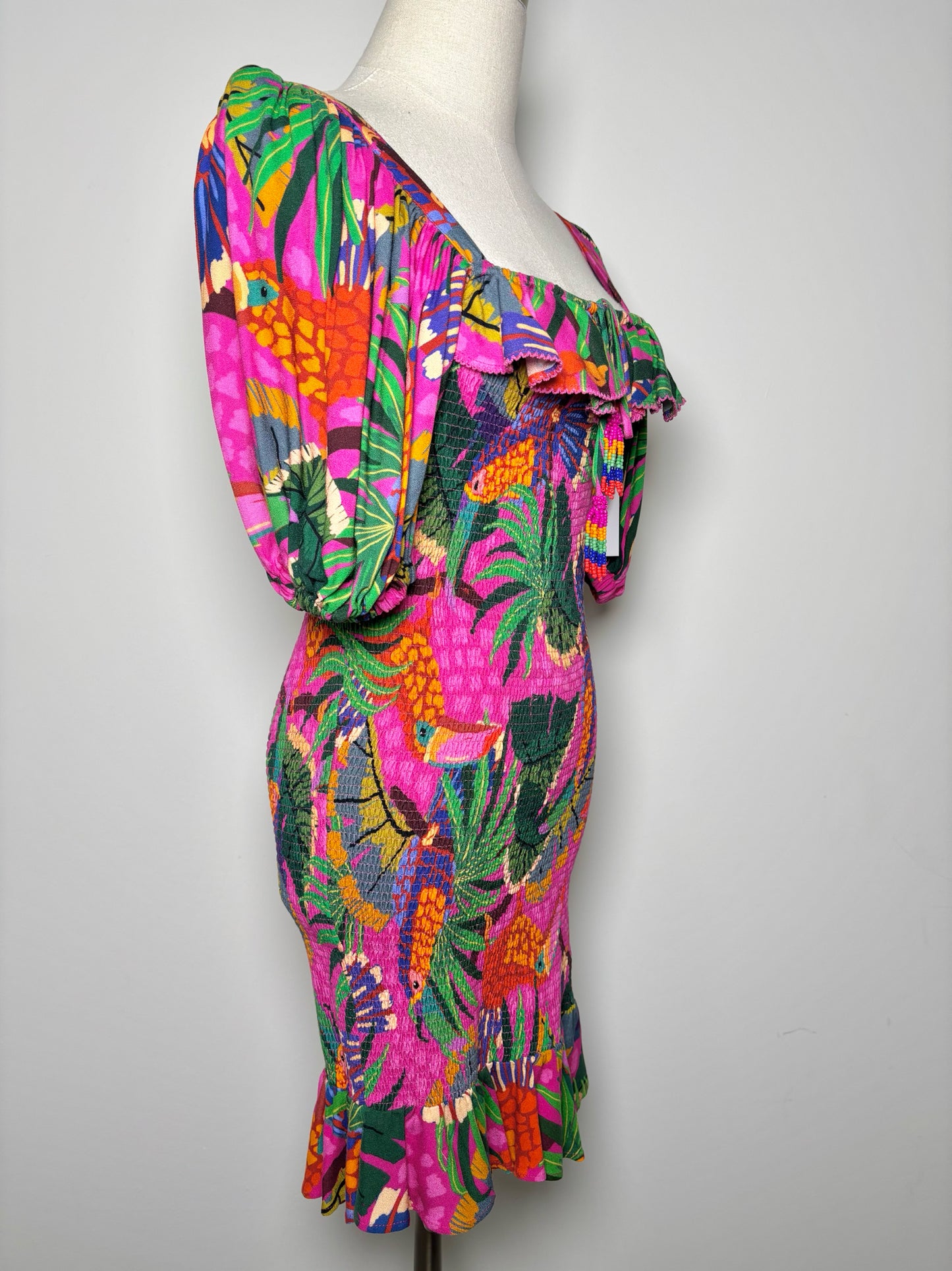 Women Size S Farm Rio Pink, green, orange, blue Floral NWOT Dress