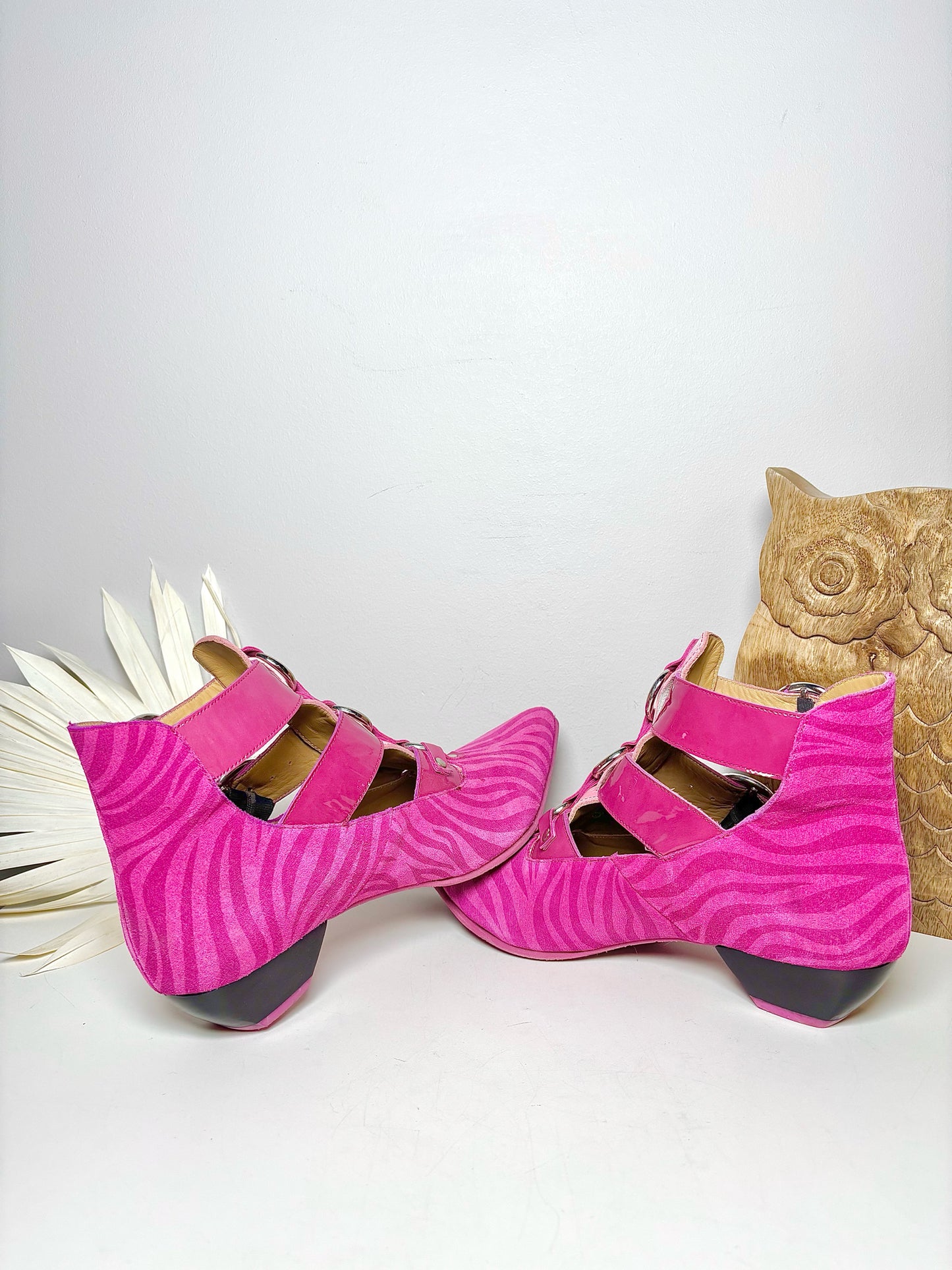 W Shoe Size 9 John Fluevog Pink Suede Boots