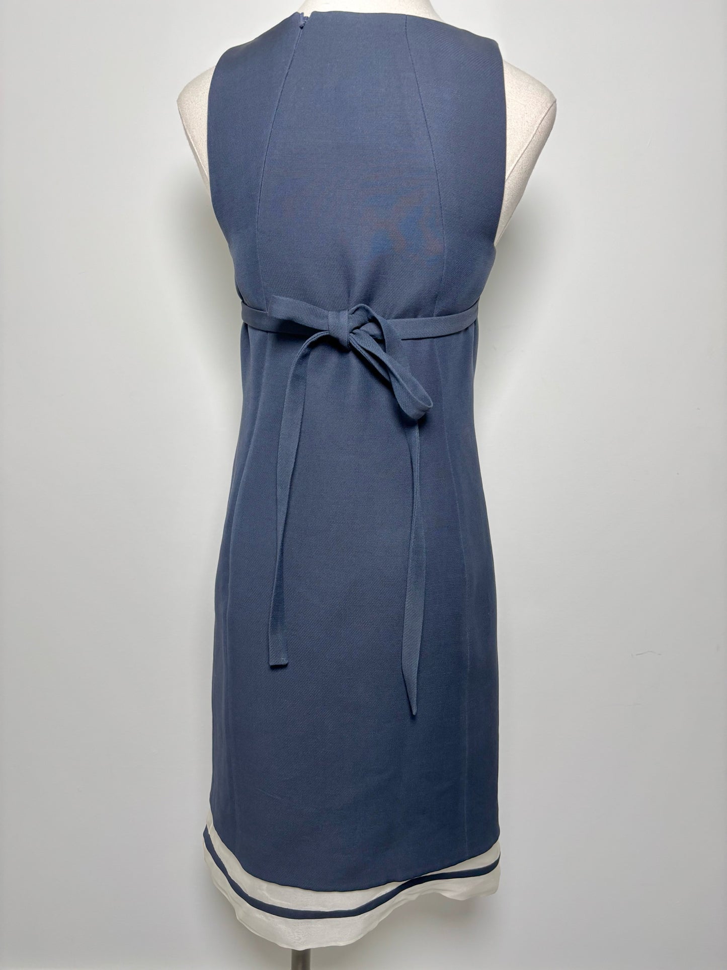 Women Size 6 Ralph Rucci Navy Solid Wool, Silk Fit & Flare Dress