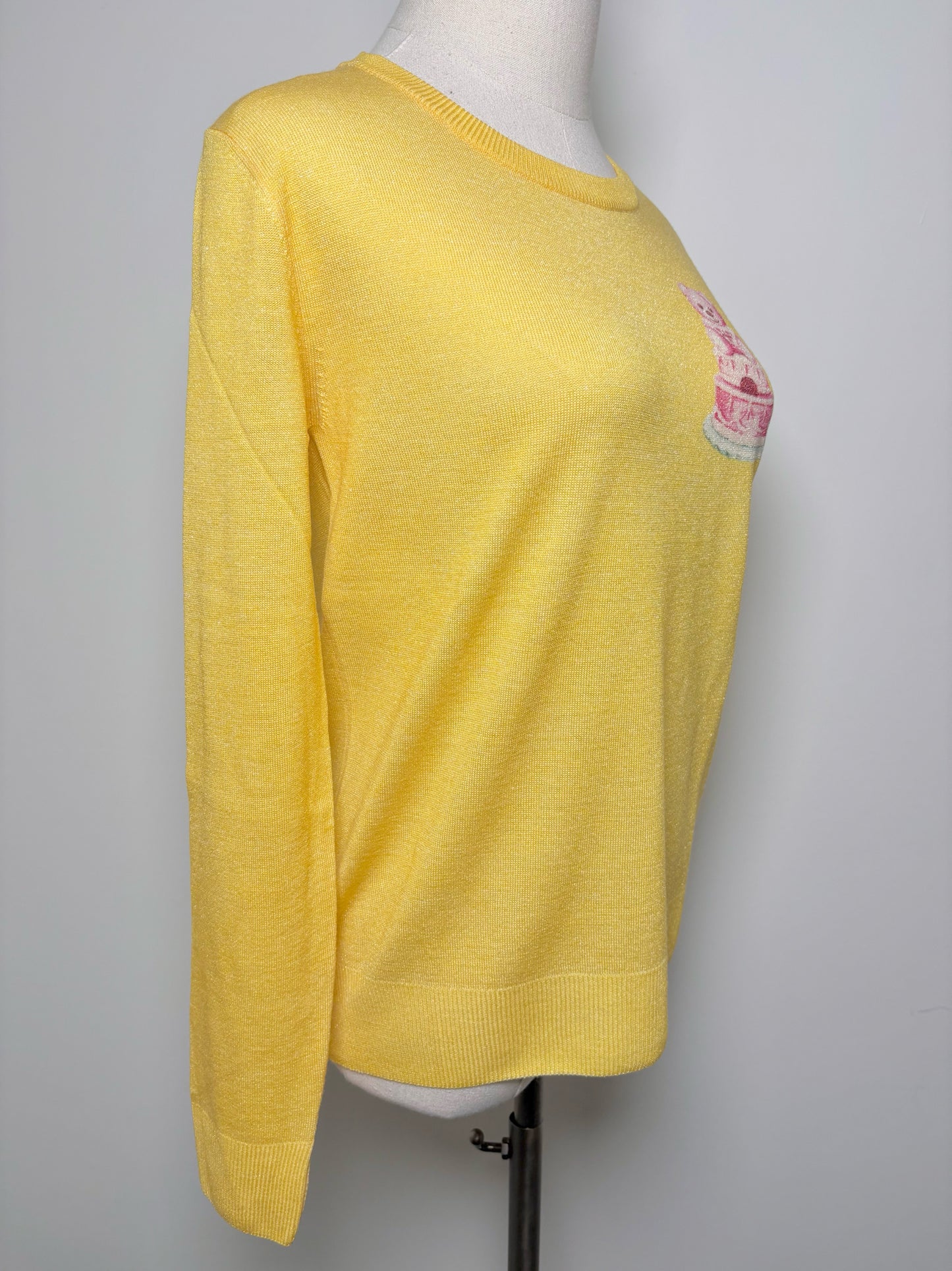 Women Size 40 (M, US) Moschino Yellow Teddy Bear Virgin Wool, Mohair NWT Sweater