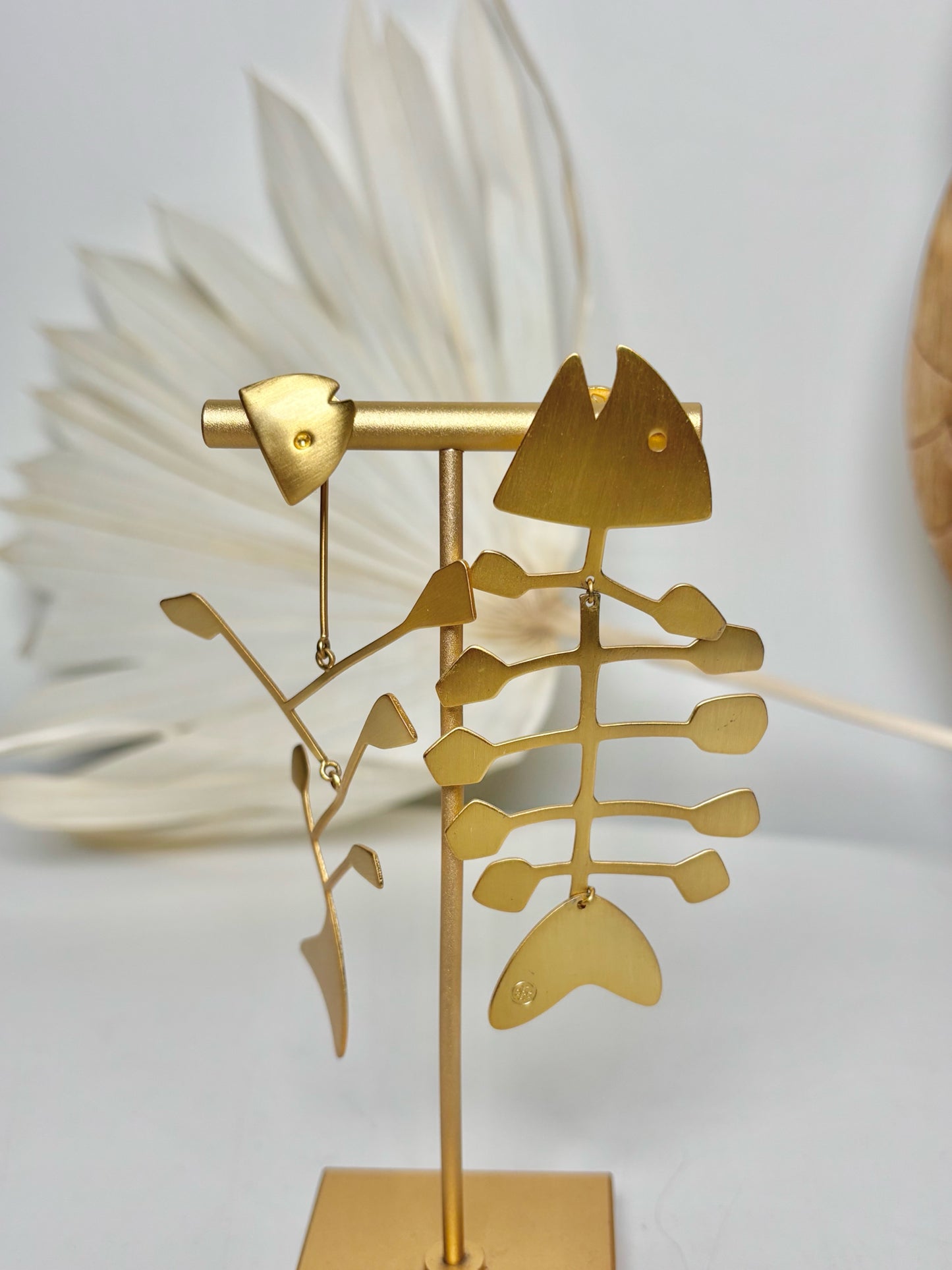 Brass Tory Burch Brass Mis-matched Fish Earrings