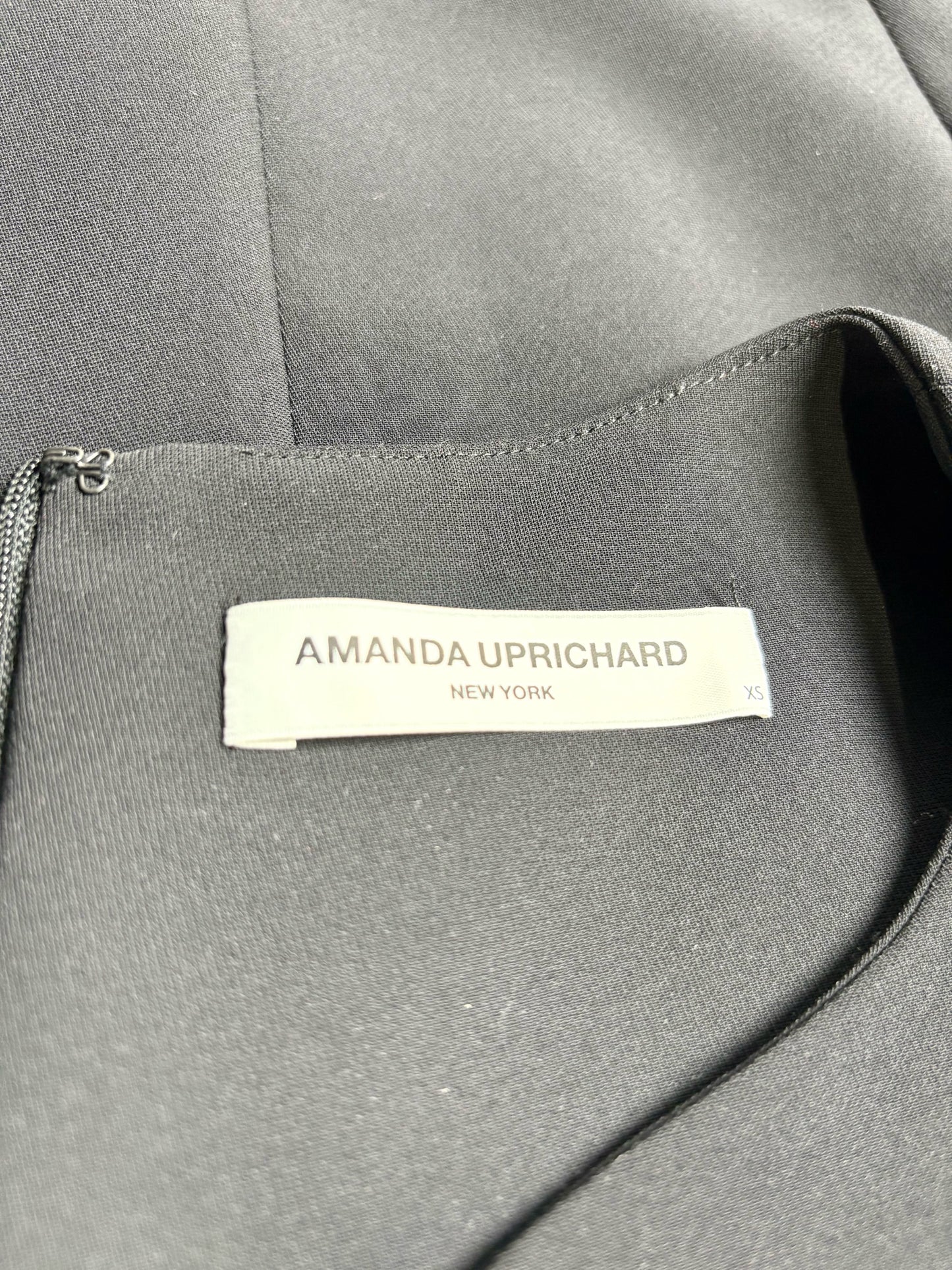 NWT/Pre-Owned XS Amanda Uprichard Black Solid Polyester Women's Dress