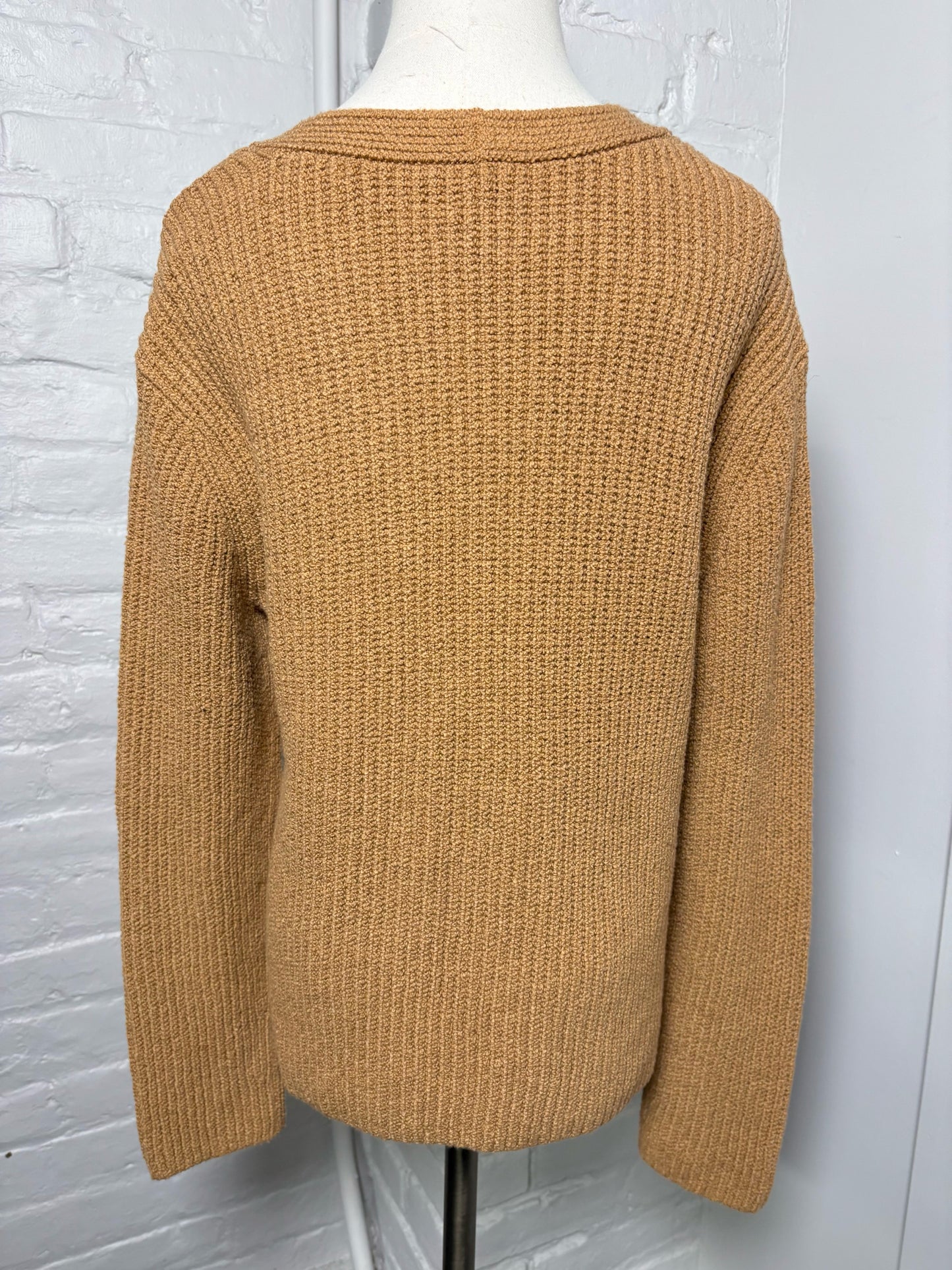 Women Size M Vince Tan Ribbed Cotton Sweater