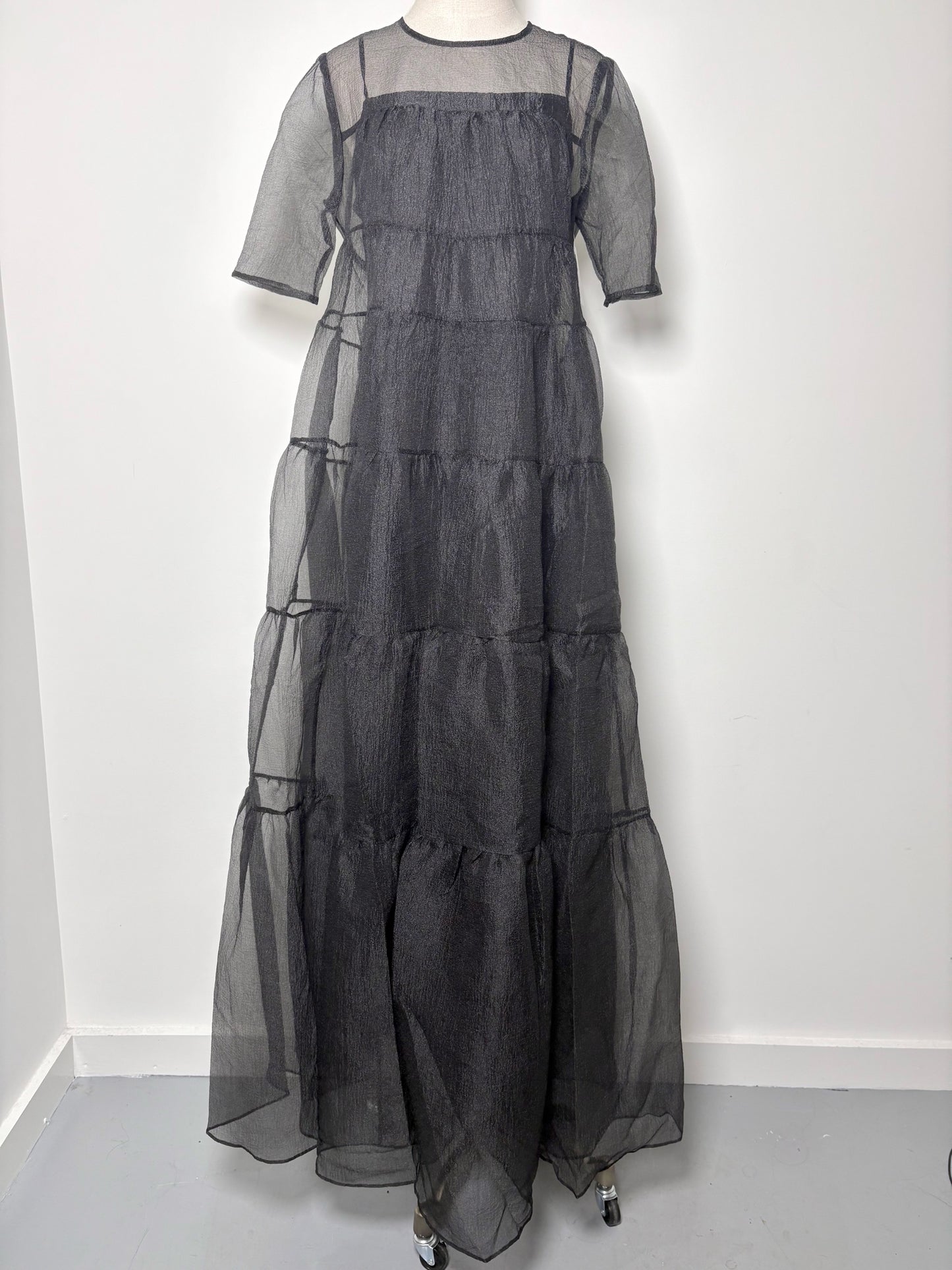 Women Size M Staud Black Organza Pre-owned Dress