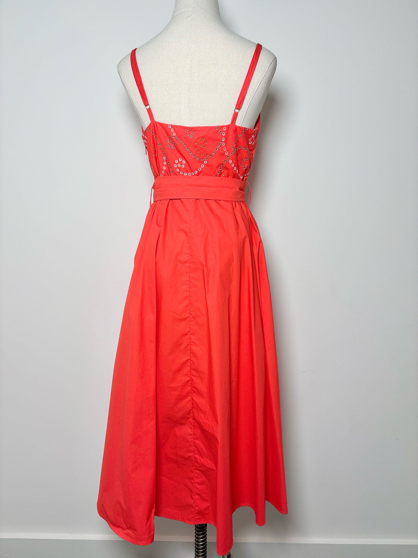 Women Size XS Emily Lovelock Red Solid Cotton NWT Dress