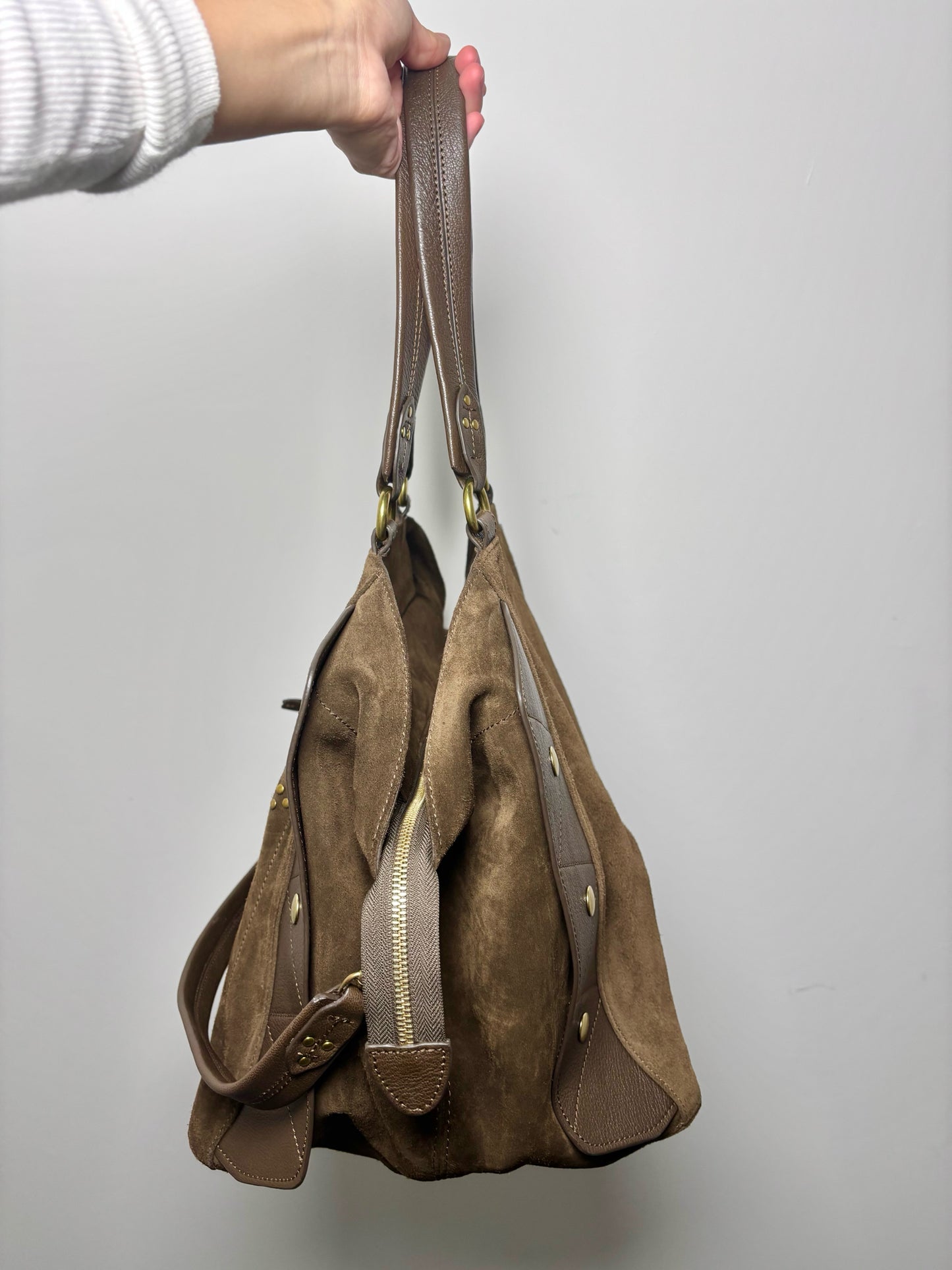 Jerome Dreyfuss Suede, Leather Roger Solid Tote/Crossbody Bag