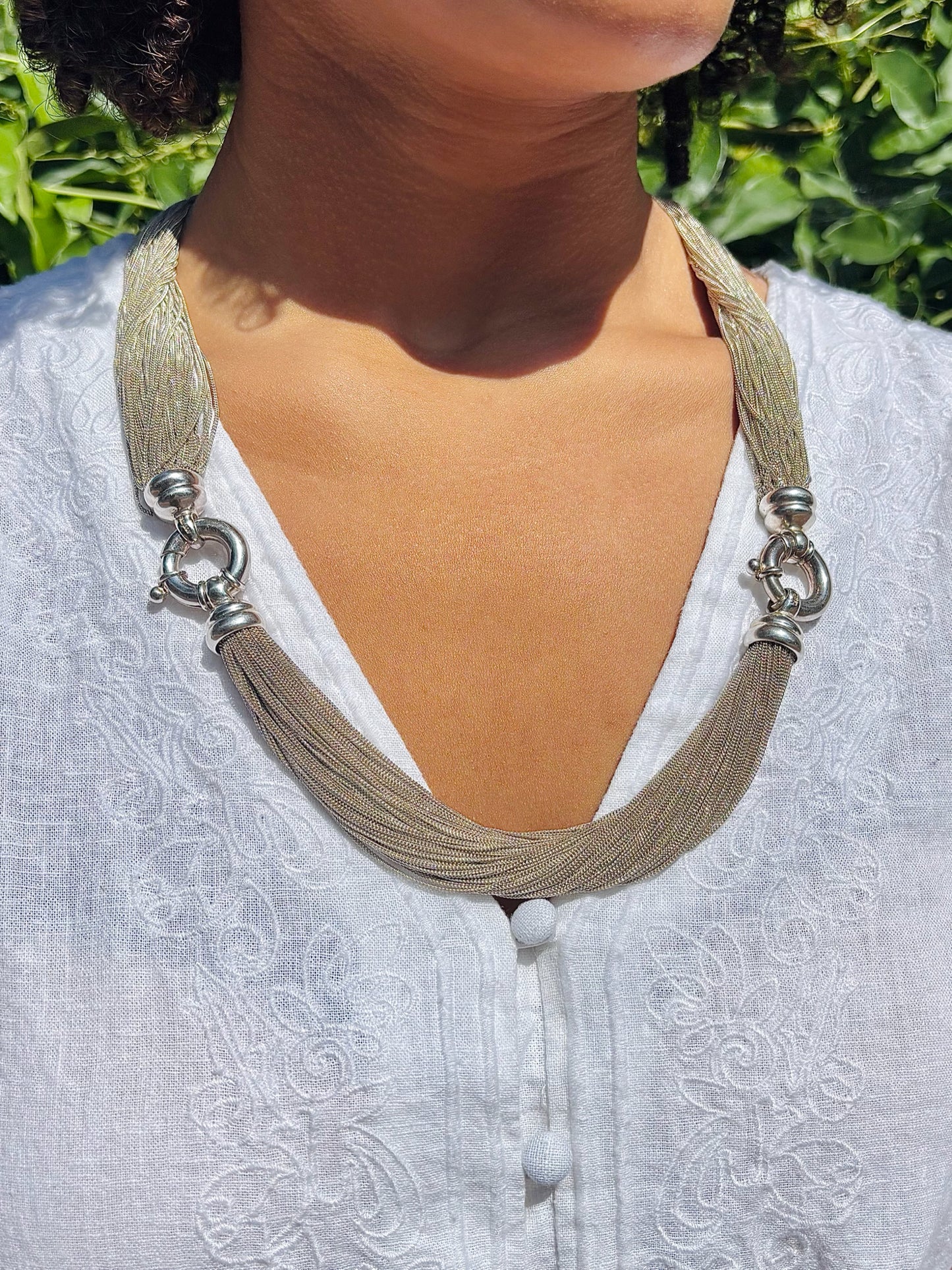 Sterling Silver 3-way Convertible Pre-owned Necklace